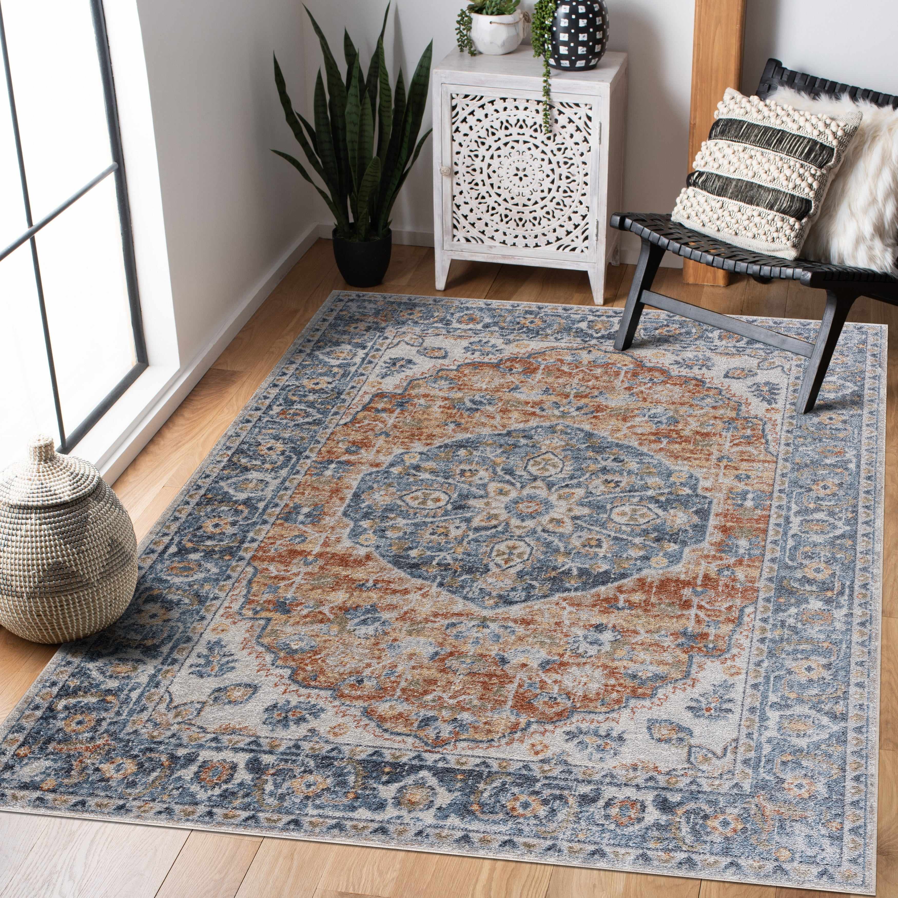 Rust Hiti Washable area rug - Clearance - Image 3