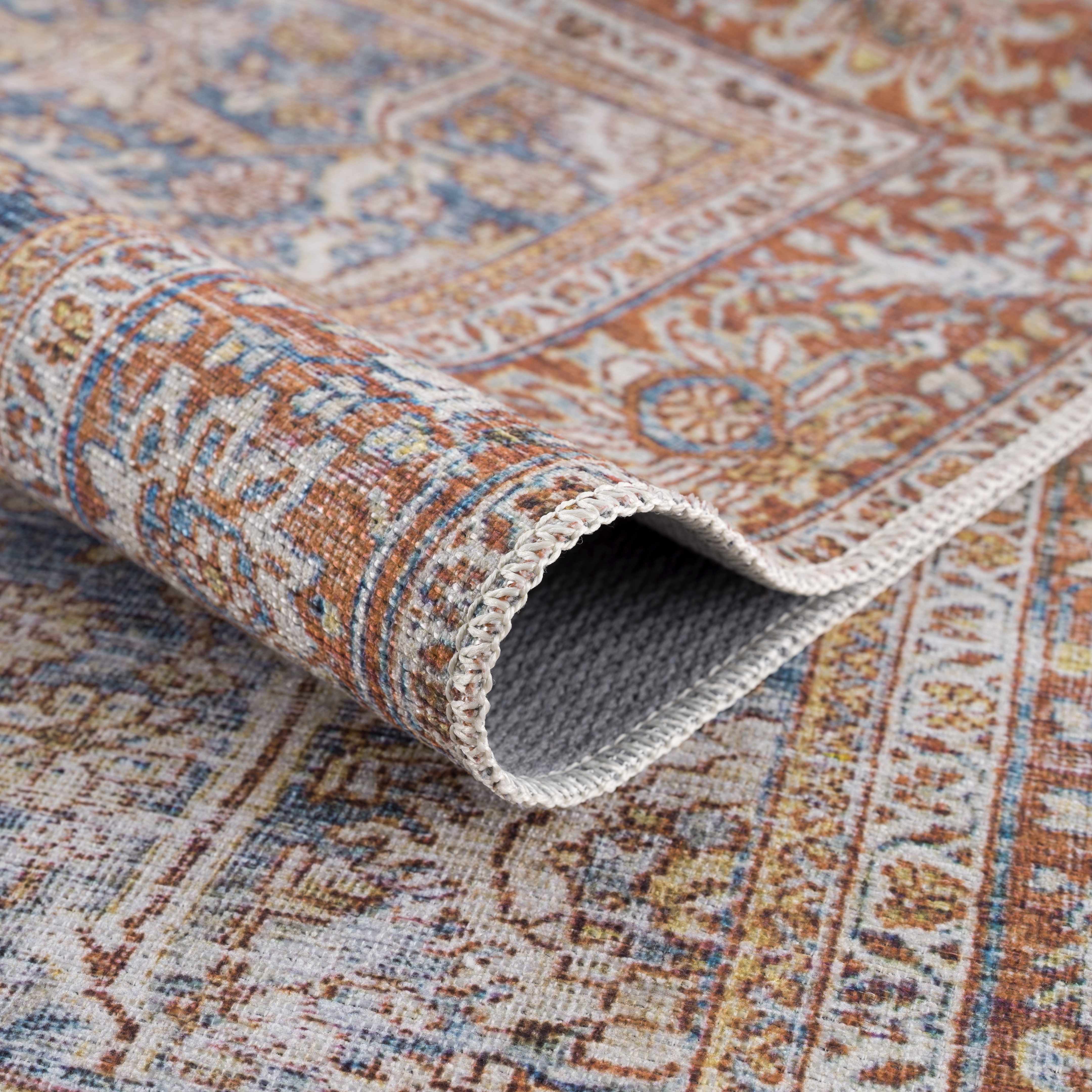 Rust Mair Traditional Washable Area Rug - Clearance - Image 6