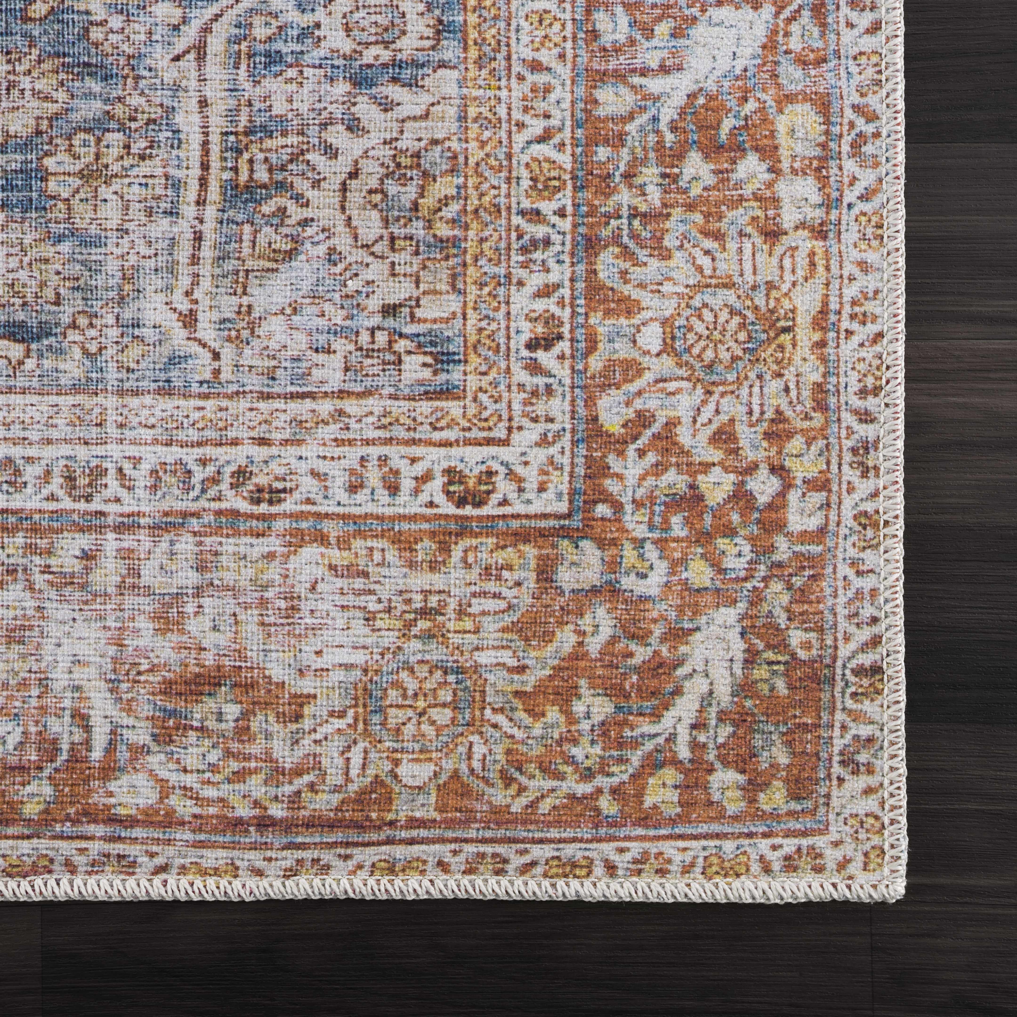 Rust Mair Traditional Washable Area Rug - Clearance - Image 8