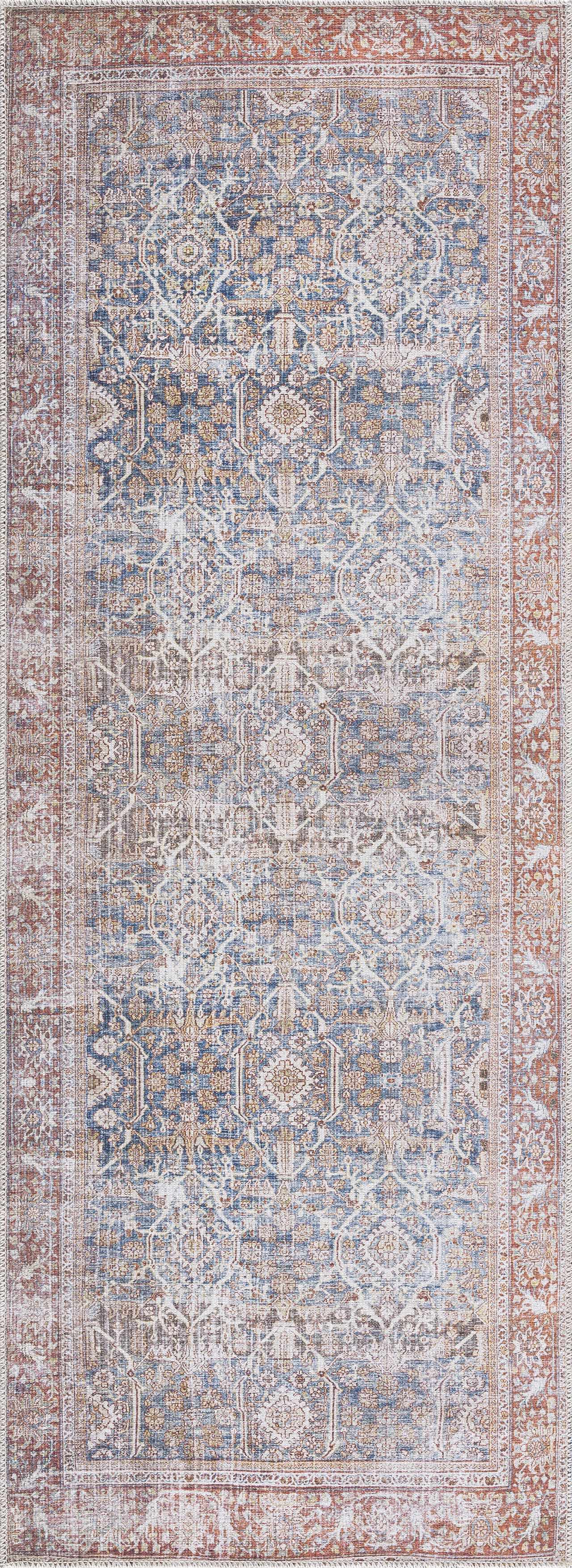 Rust Mair Traditional Washable Area Rug - Clearance - Image 9