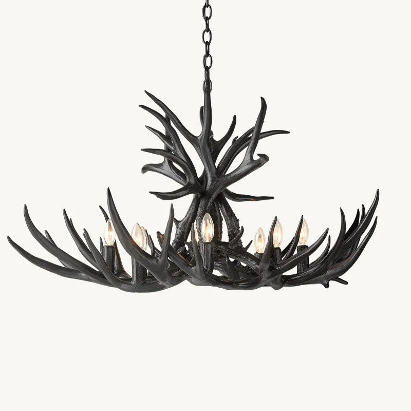 Rustic Antler Chandelier 8-Light E12 Candelabra Ceiling Light 34" - Image 2