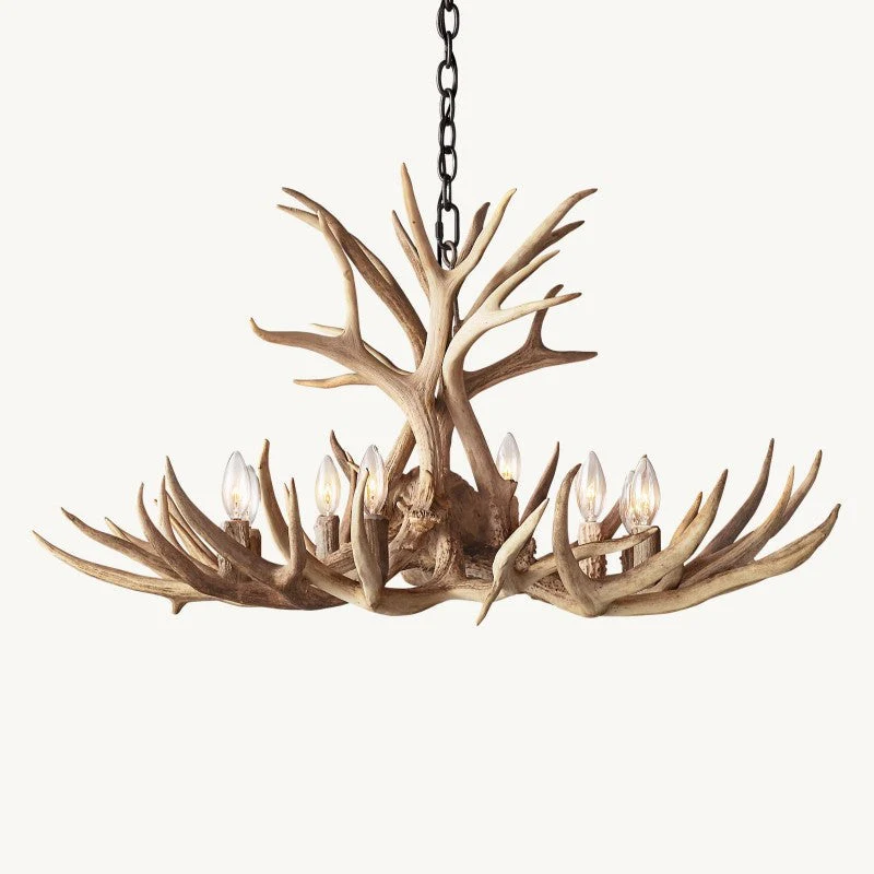 Rustic Antler Chandelier 8-Light E12 Candelabra Ceiling Light 34" - Image 3