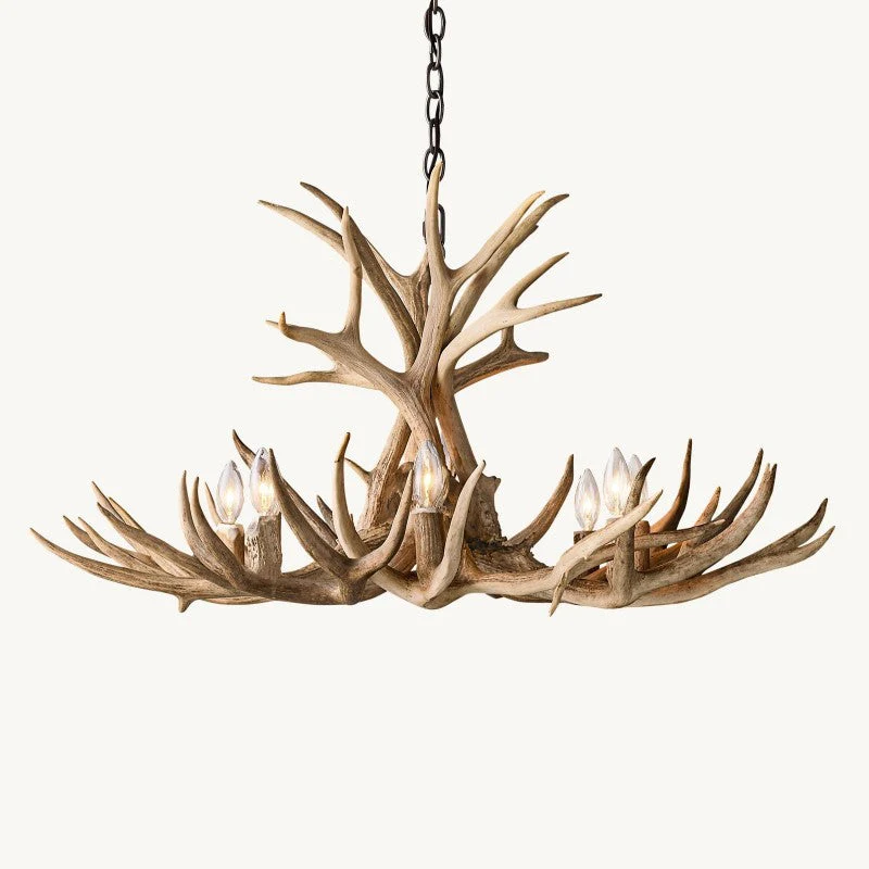 Rustic Antler Chandelier 8-Light E12 Candelabra Ceiling Light 34" - Image 9