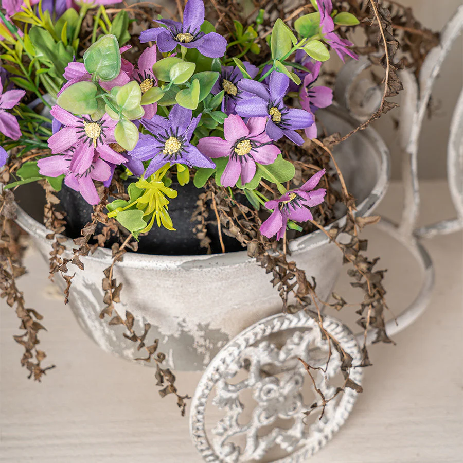 Rustic Bicycle Metal Wire Wall Planter Basket - Image 12