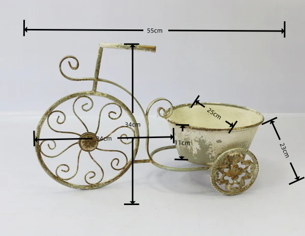 Rustic Bicycle Metal Wire Wall Planter Basket - Image 13