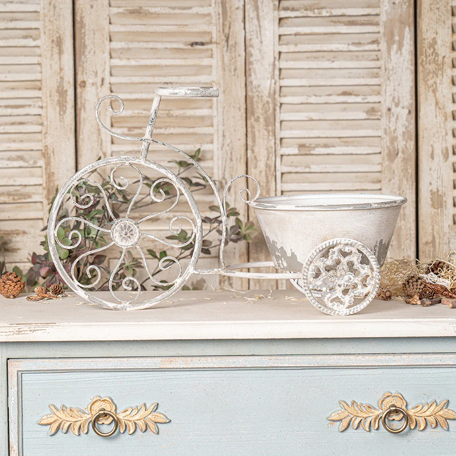 Rustic Bicycle Metal Wire Wall Planter Basket - Image 2