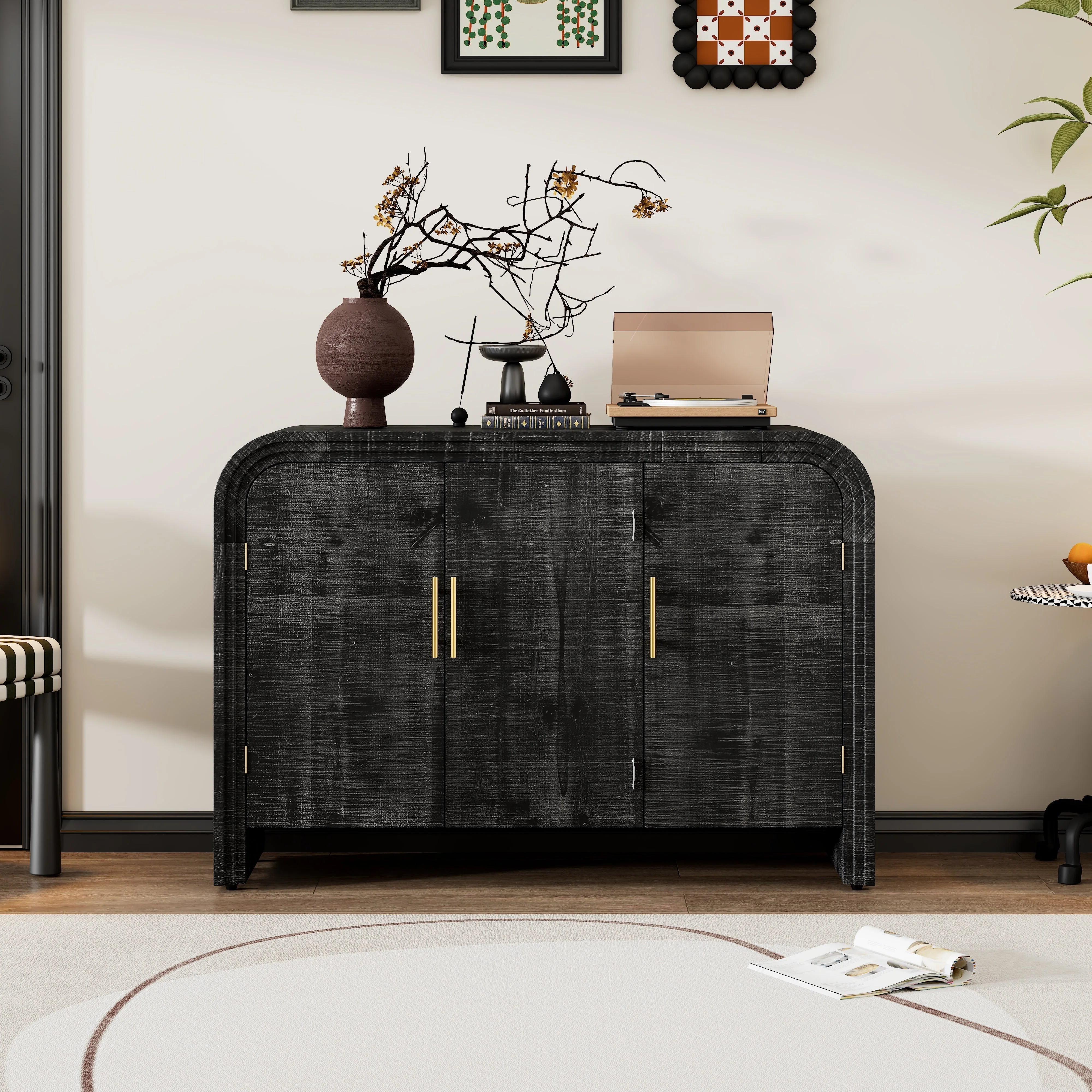 Rustic Curved Waterfall Sideboard - Image 12