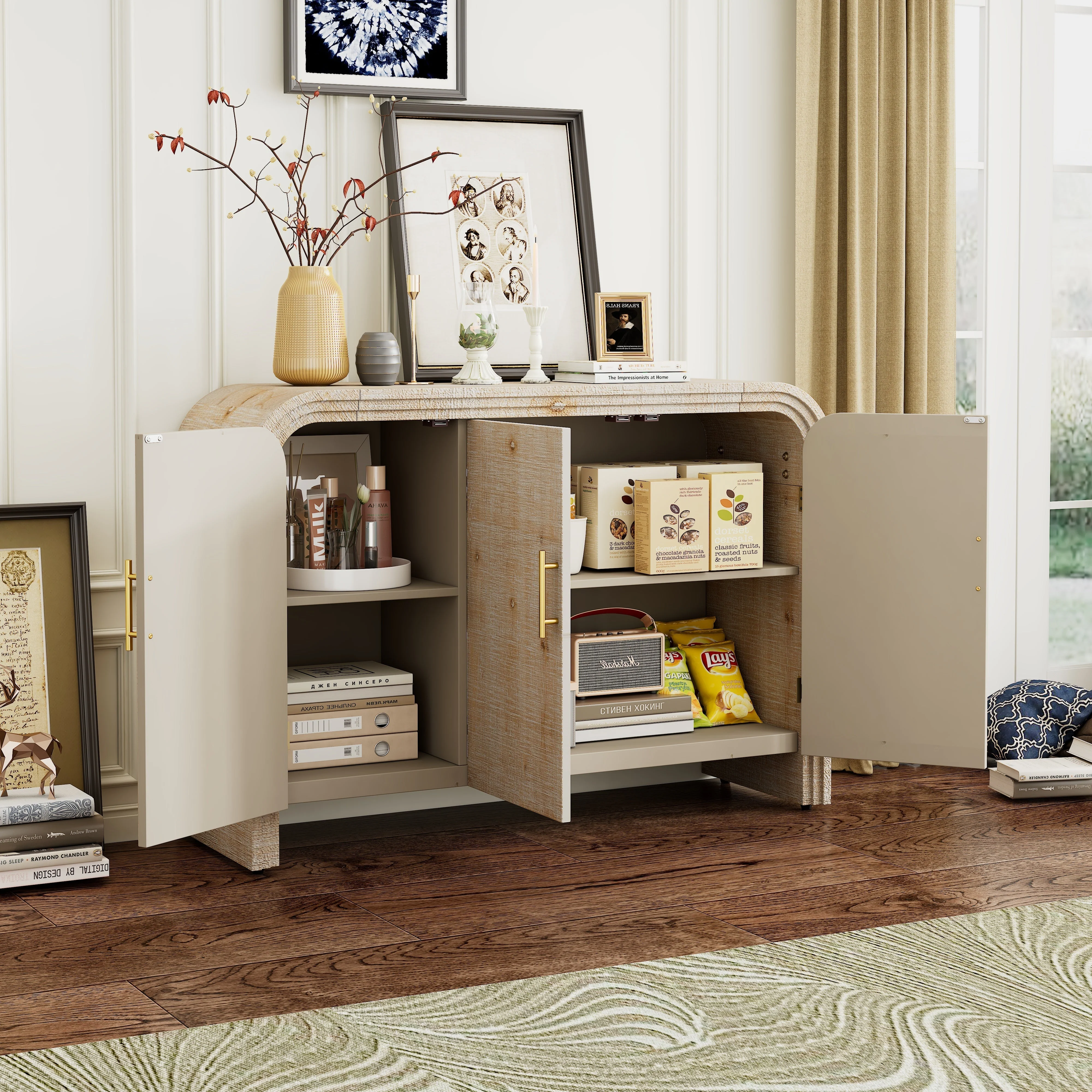 Rustic Curved Waterfall Sideboard - Image 17