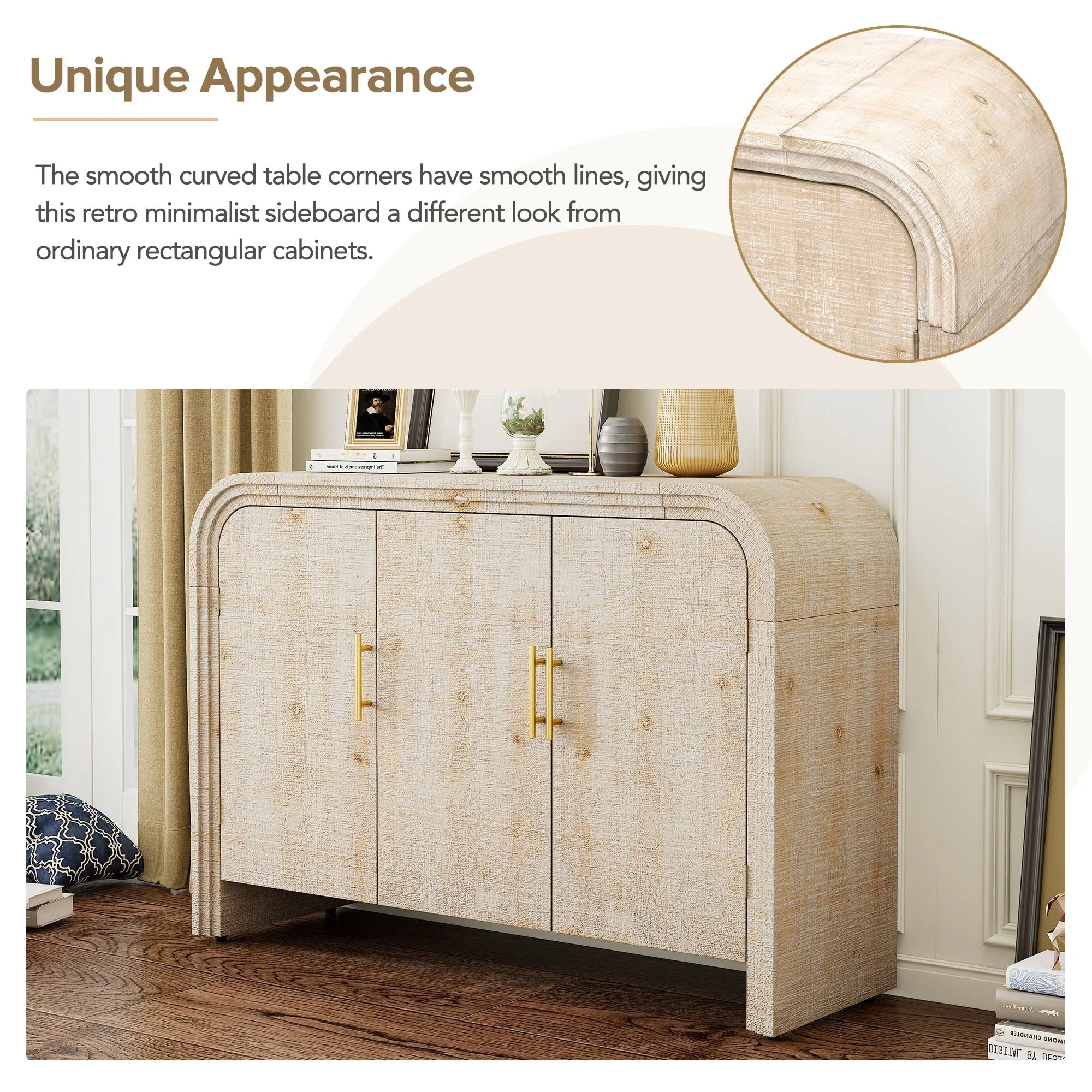 Rustic Curved Waterfall Sideboard - Image 18