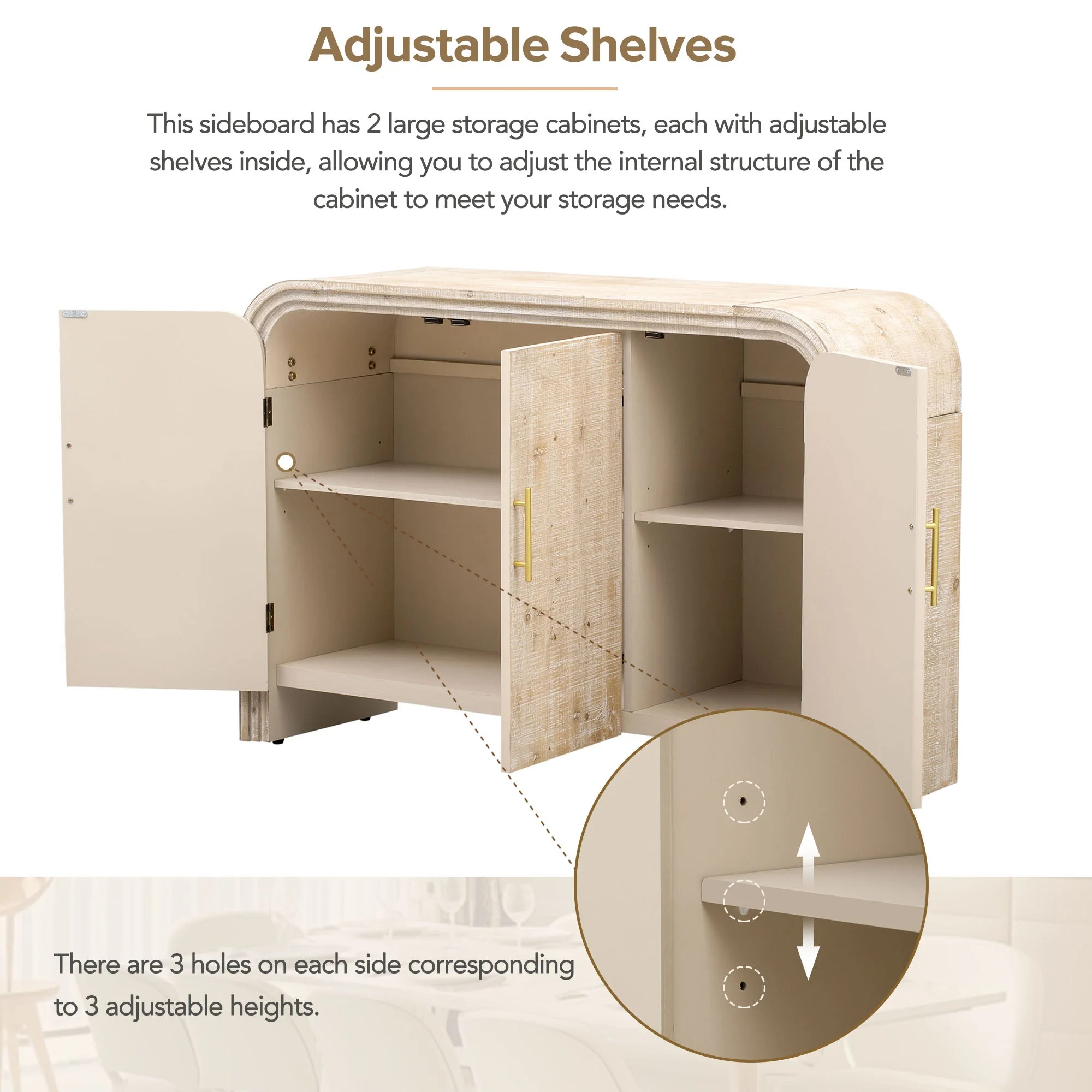 Rustic Curved Waterfall Sideboard - Image 21