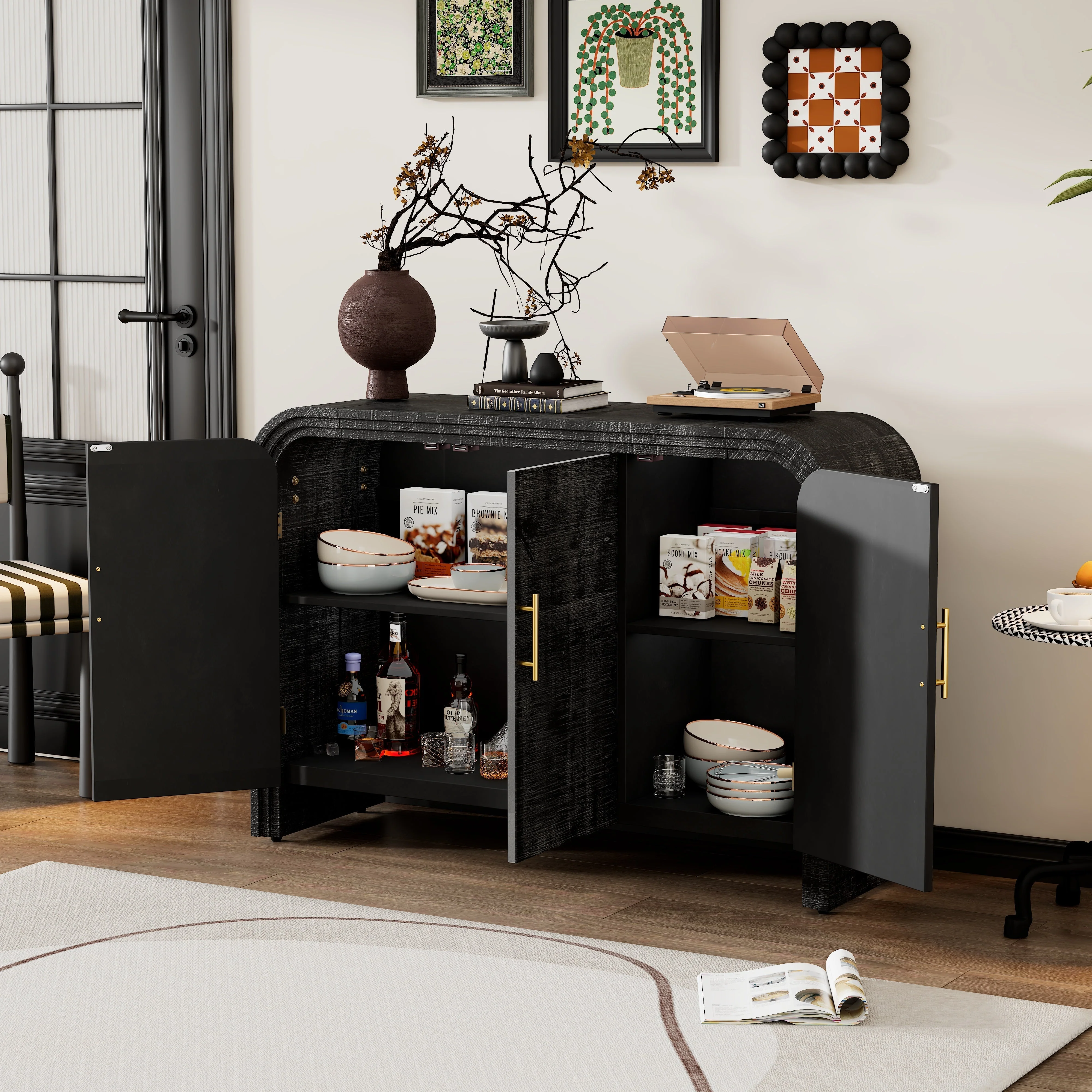 Rustic Curved Waterfall Sideboard - Image 23