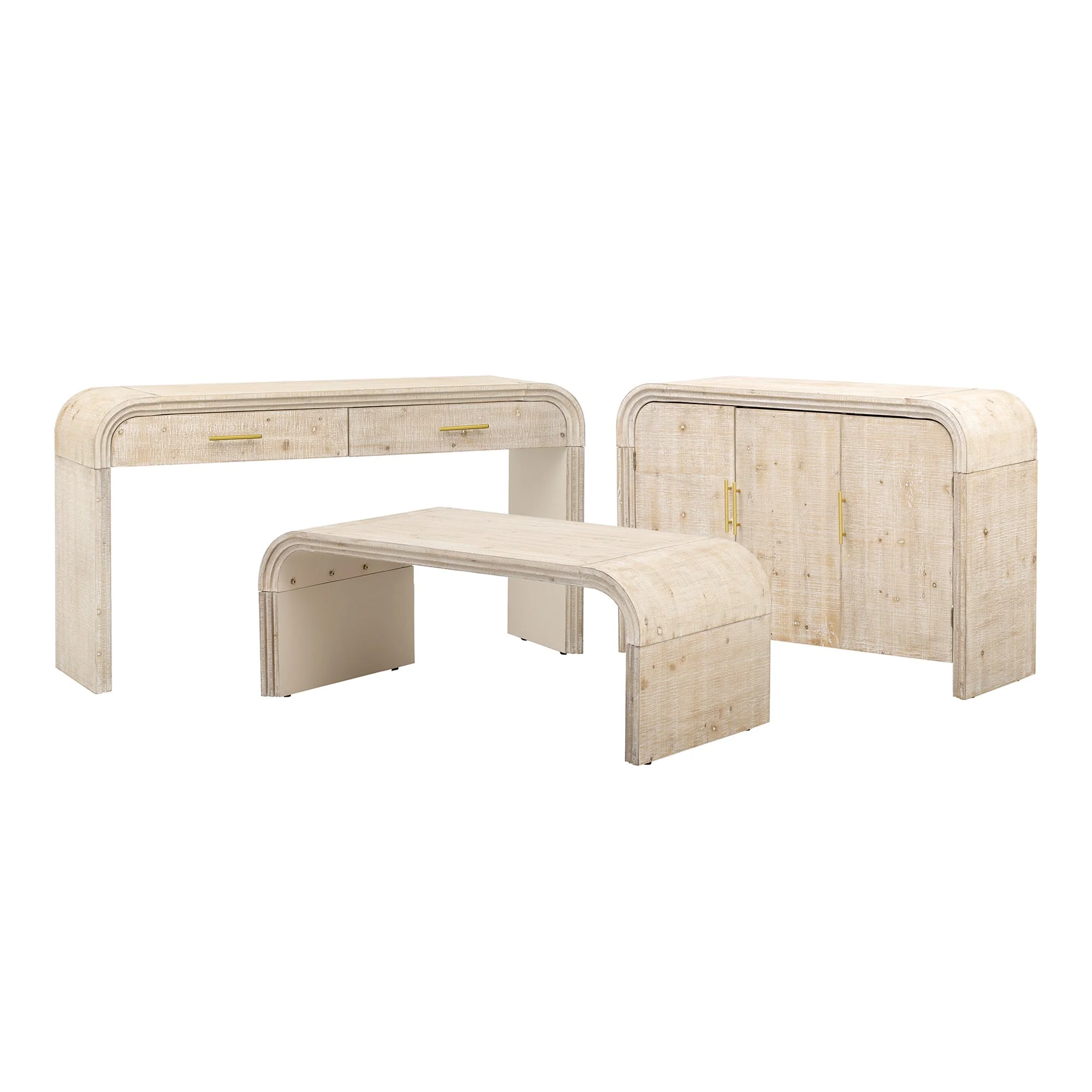 Rustic Curved Waterfall Sideboard - Image 25