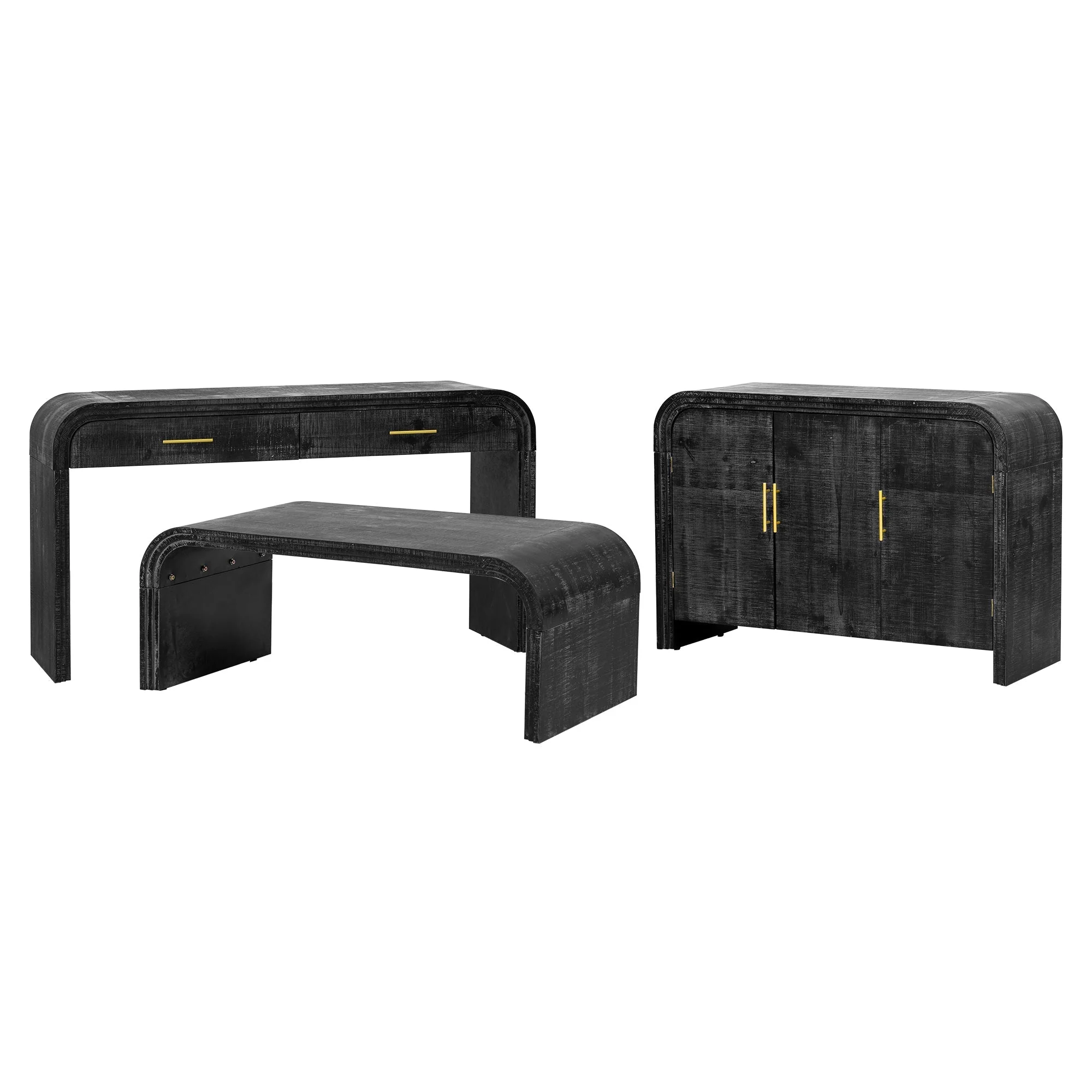 Rustic Curved Waterfall Sideboard - Image 3
