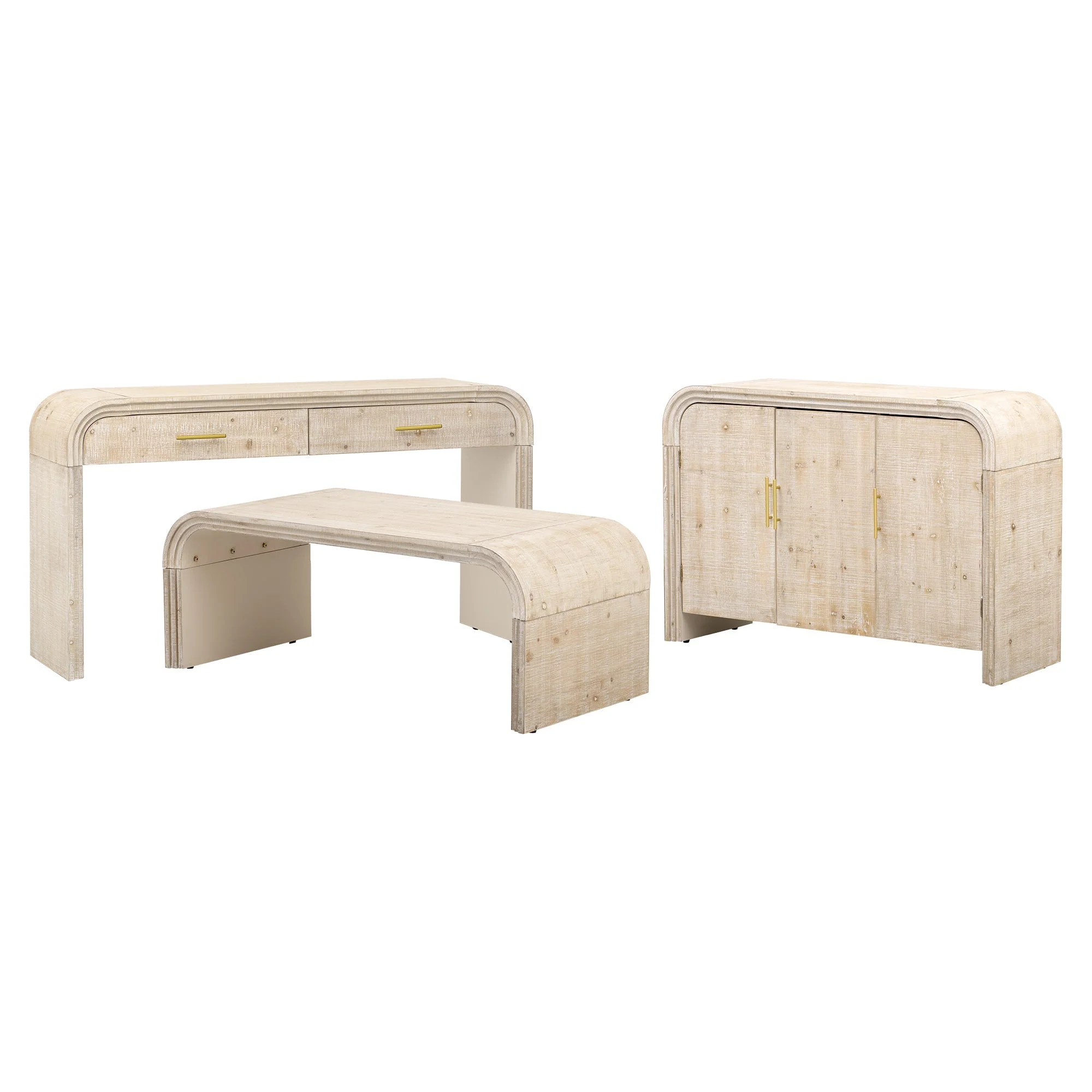 Rustic Curved Waterfall Sideboard - Image 35