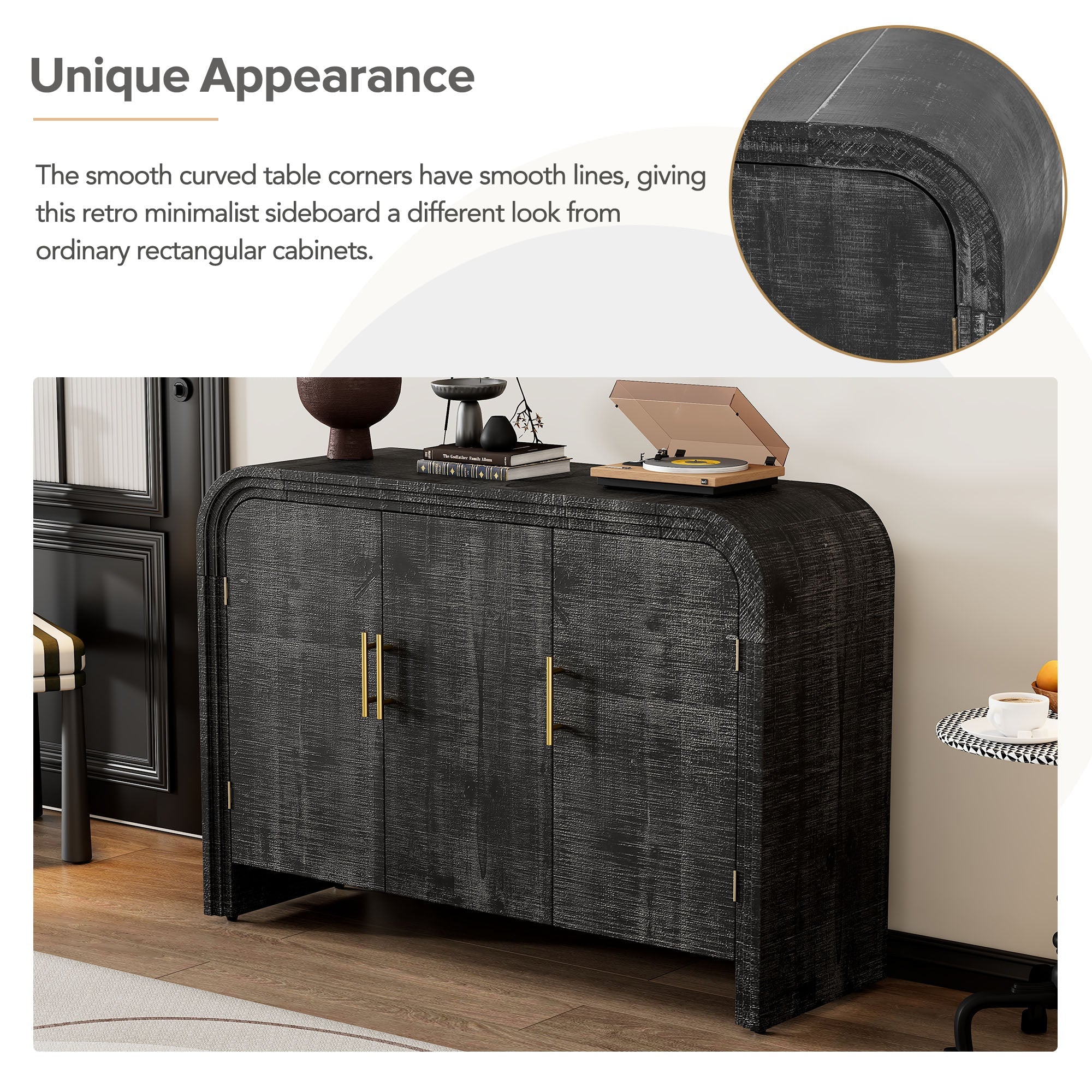 Rustic Curved Waterfall Sideboard - Image 36