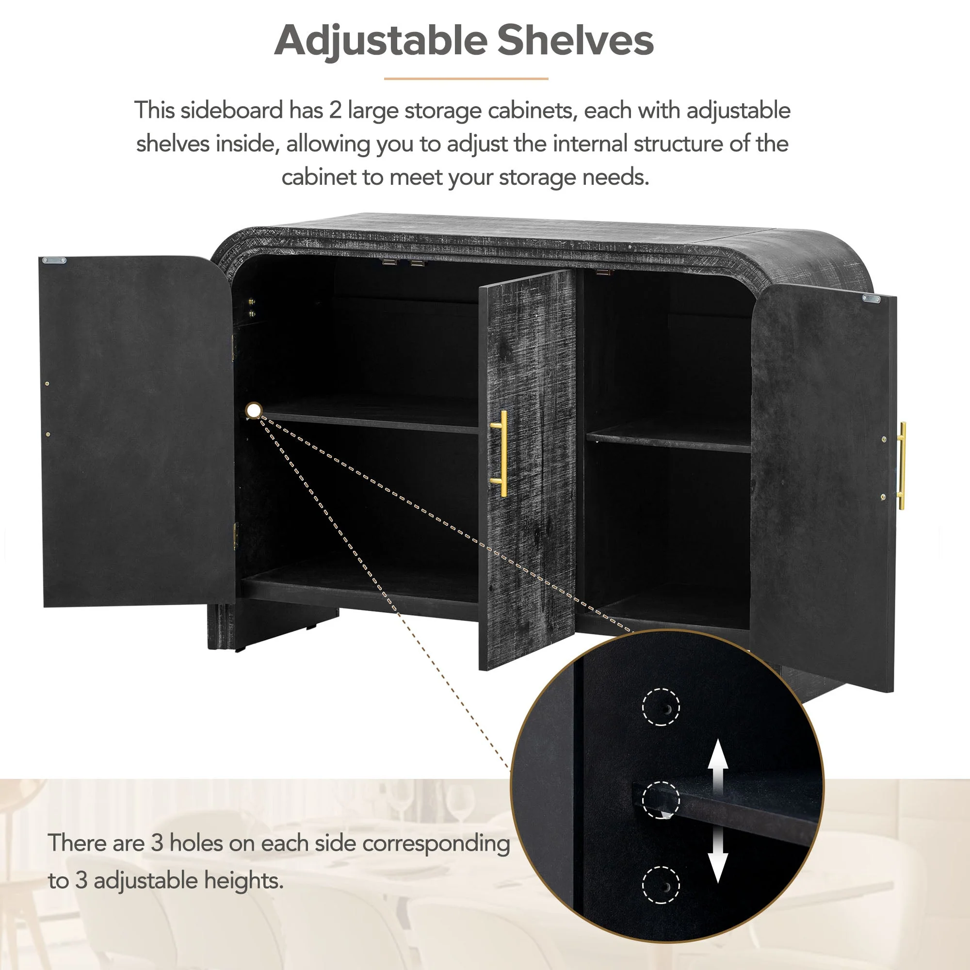 Rustic Curved Waterfall Sideboard - Image 39
