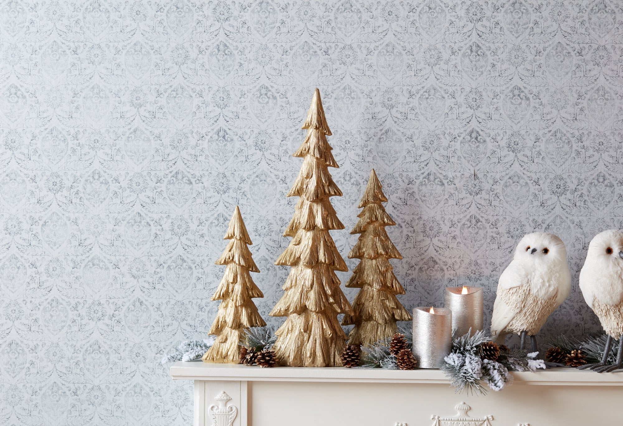 Rustic Gold Pine Tree (Set of 3) - Image 2
