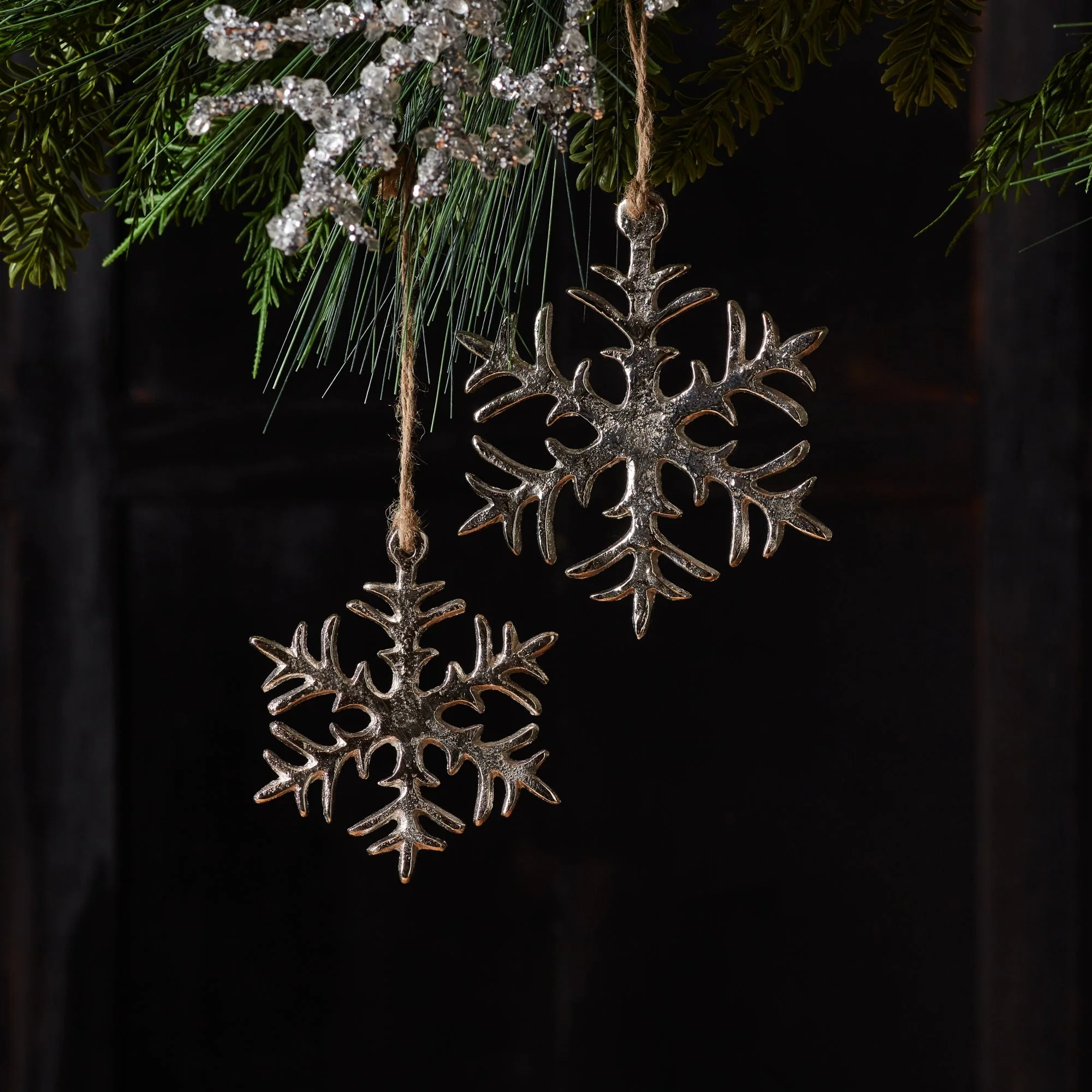 Rustic Metal Snowflake Ornament (Set of 12) - Image 3