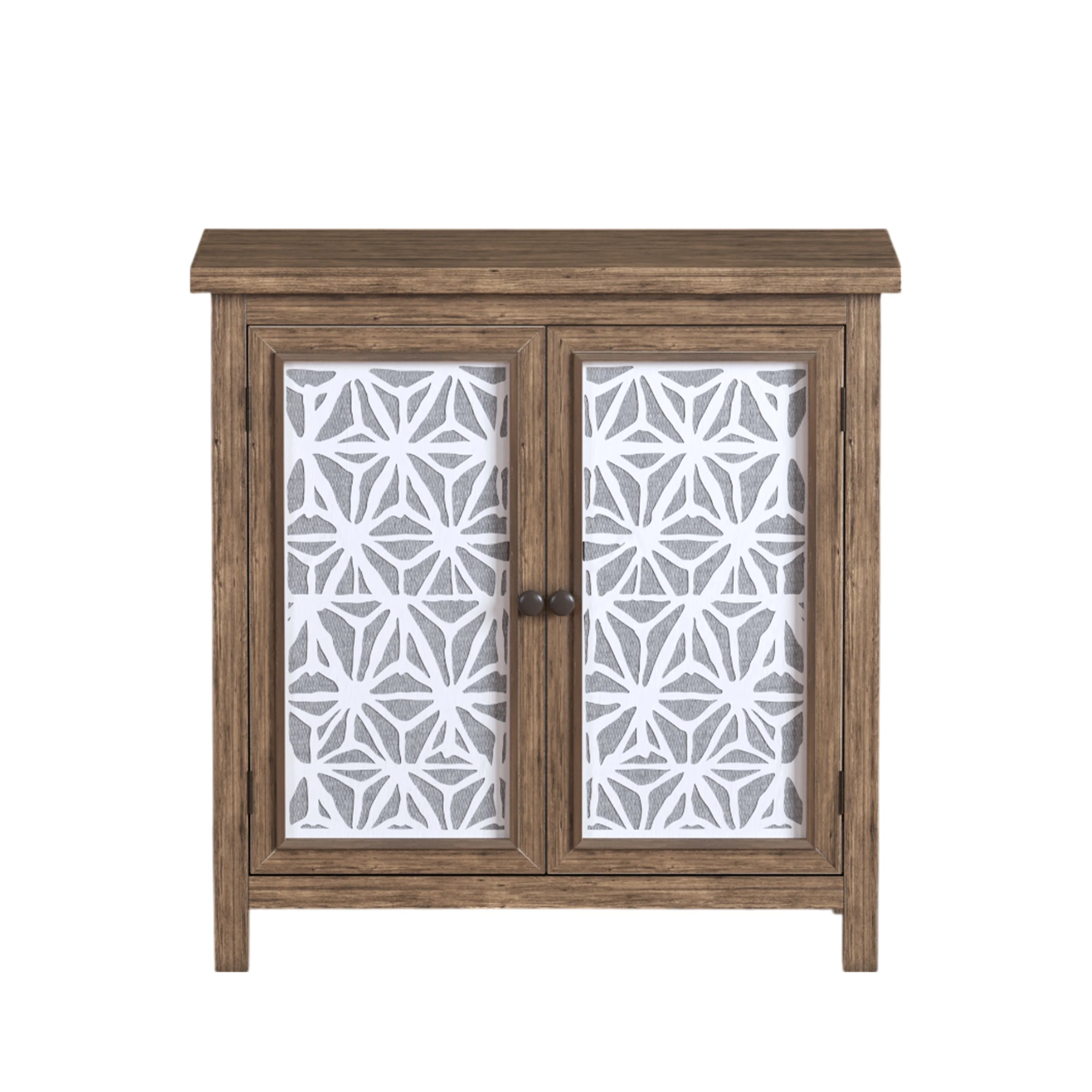 Rustic Natural Aged Brown Solid Wood Transitional Storage Cabinet – 31.89' - Image 10