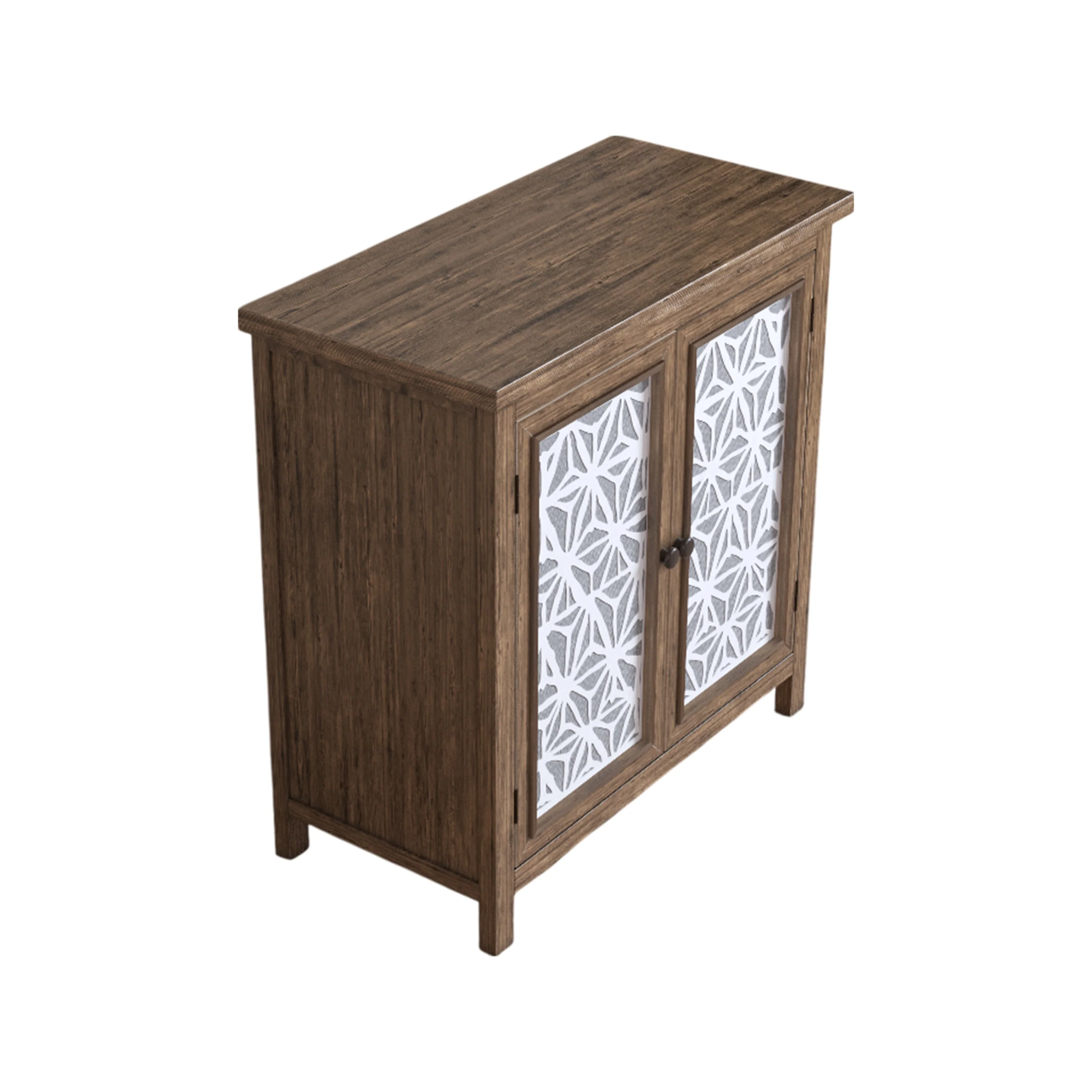 Rustic Natural Aged Brown Solid Wood Transitional Storage Cabinet – 31.89' - Image 11