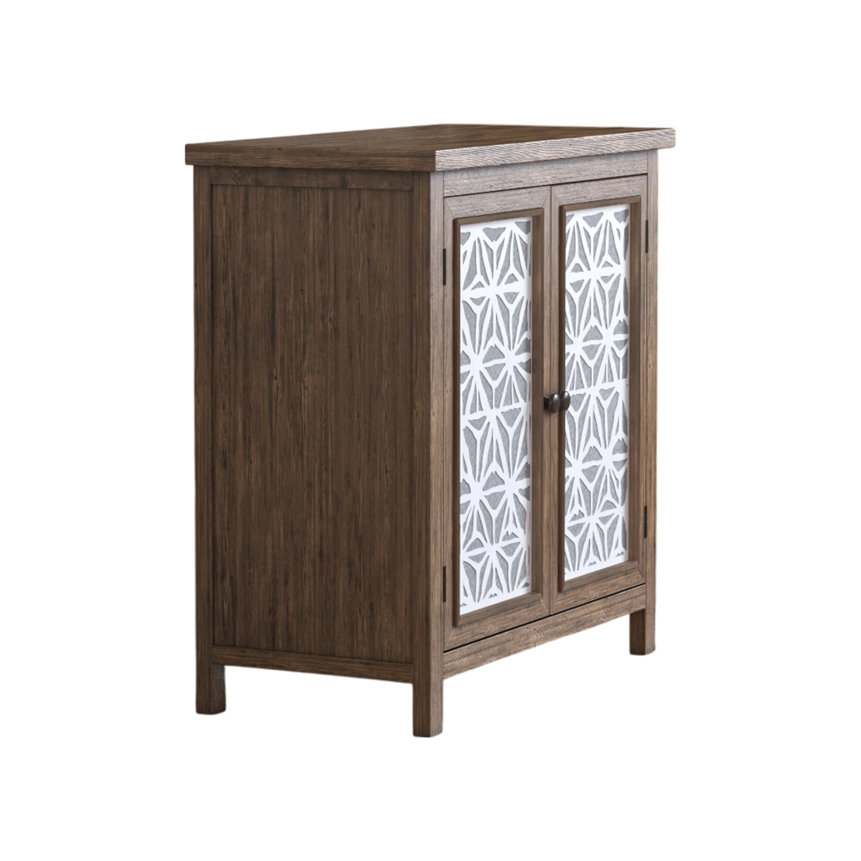 Rustic Natural Aged Brown Solid Wood Transitional Storage Cabinet – 31.89' - Image 12