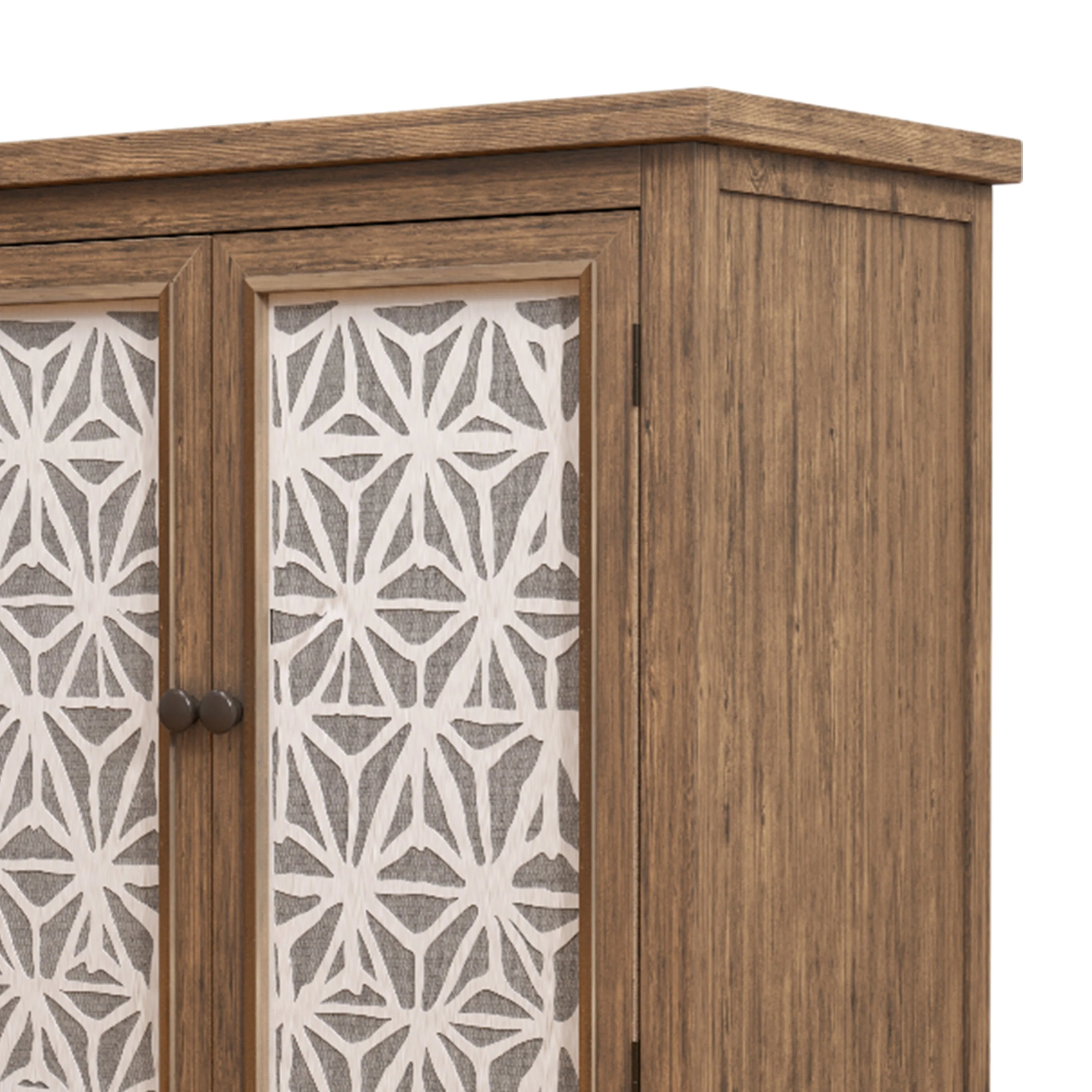 Rustic Natural Aged Brown Solid Wood Transitional Storage Cabinet – 31.89' - Image 13