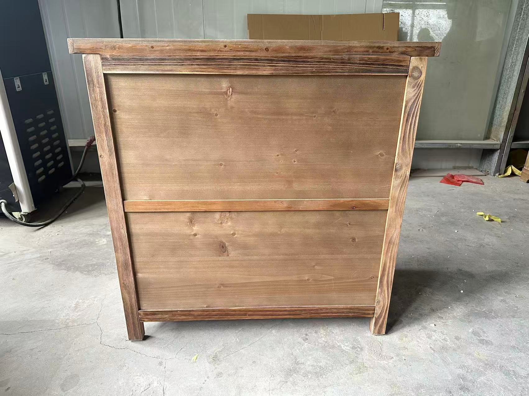 Rustic Natural Aged Brown Solid Wood Transitional Storage Cabinet – 31.89' - Image 16