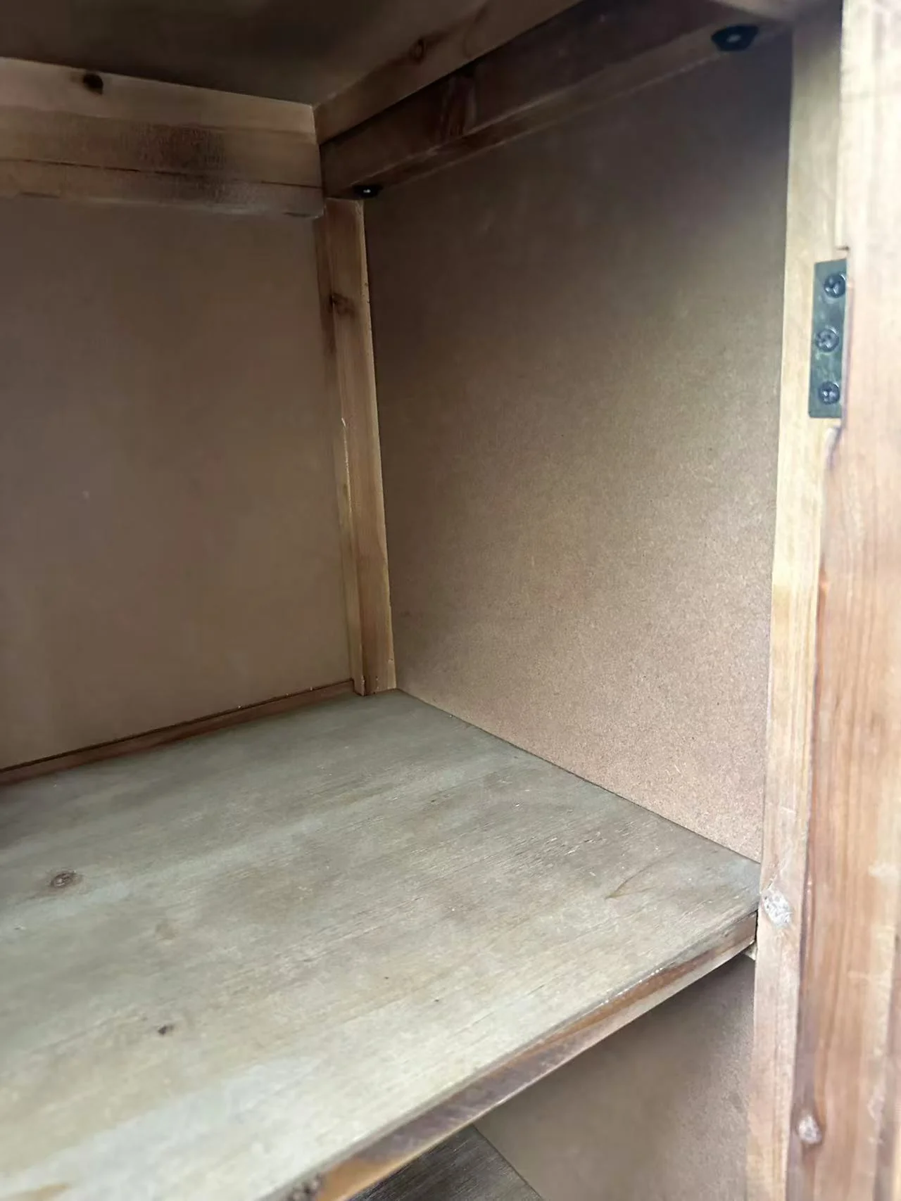 Rustic Natural Aged Brown Solid Wood Transitional Storage Cabinet – 31.89' - Image 18