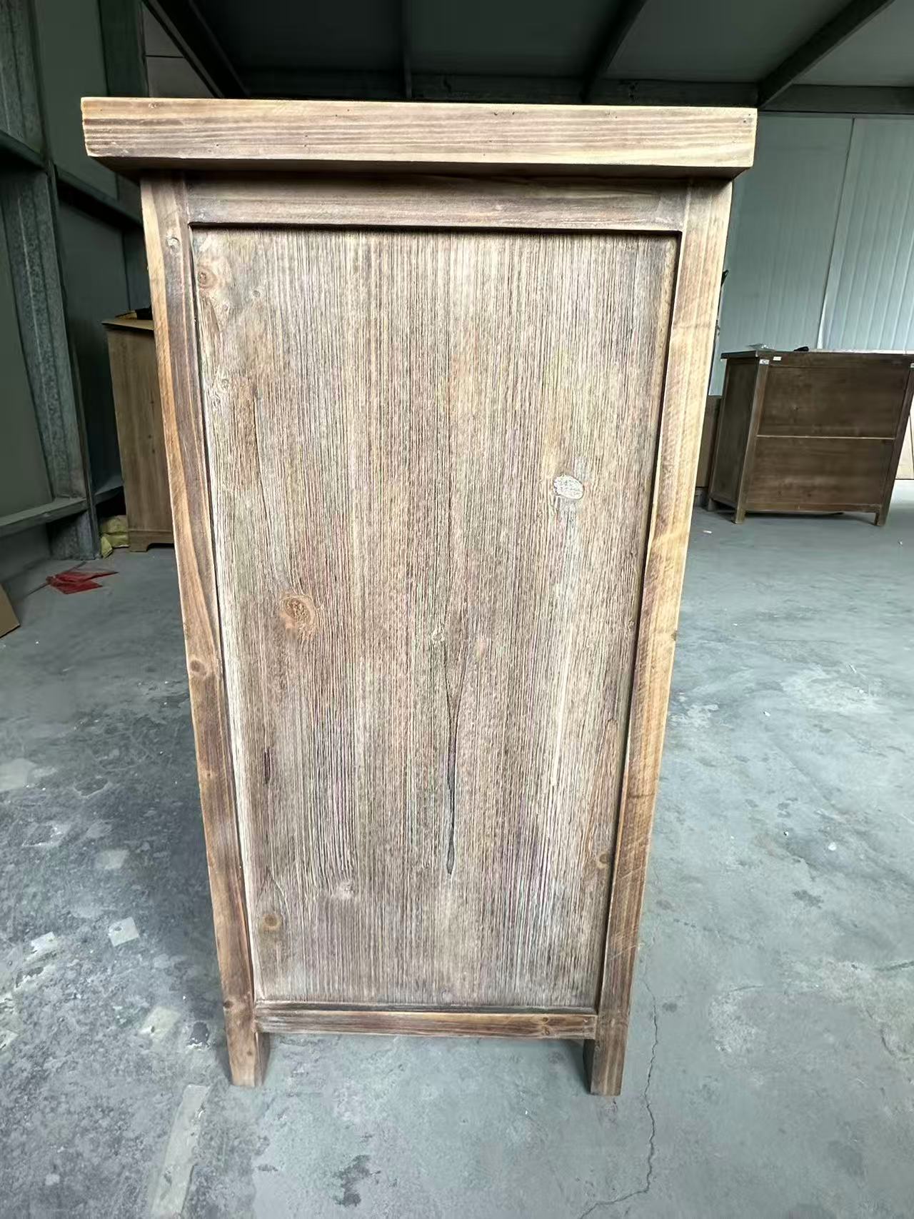 Rustic Natural Aged Brown Solid Wood Transitional Storage Cabinet – 31.89' - Image 24