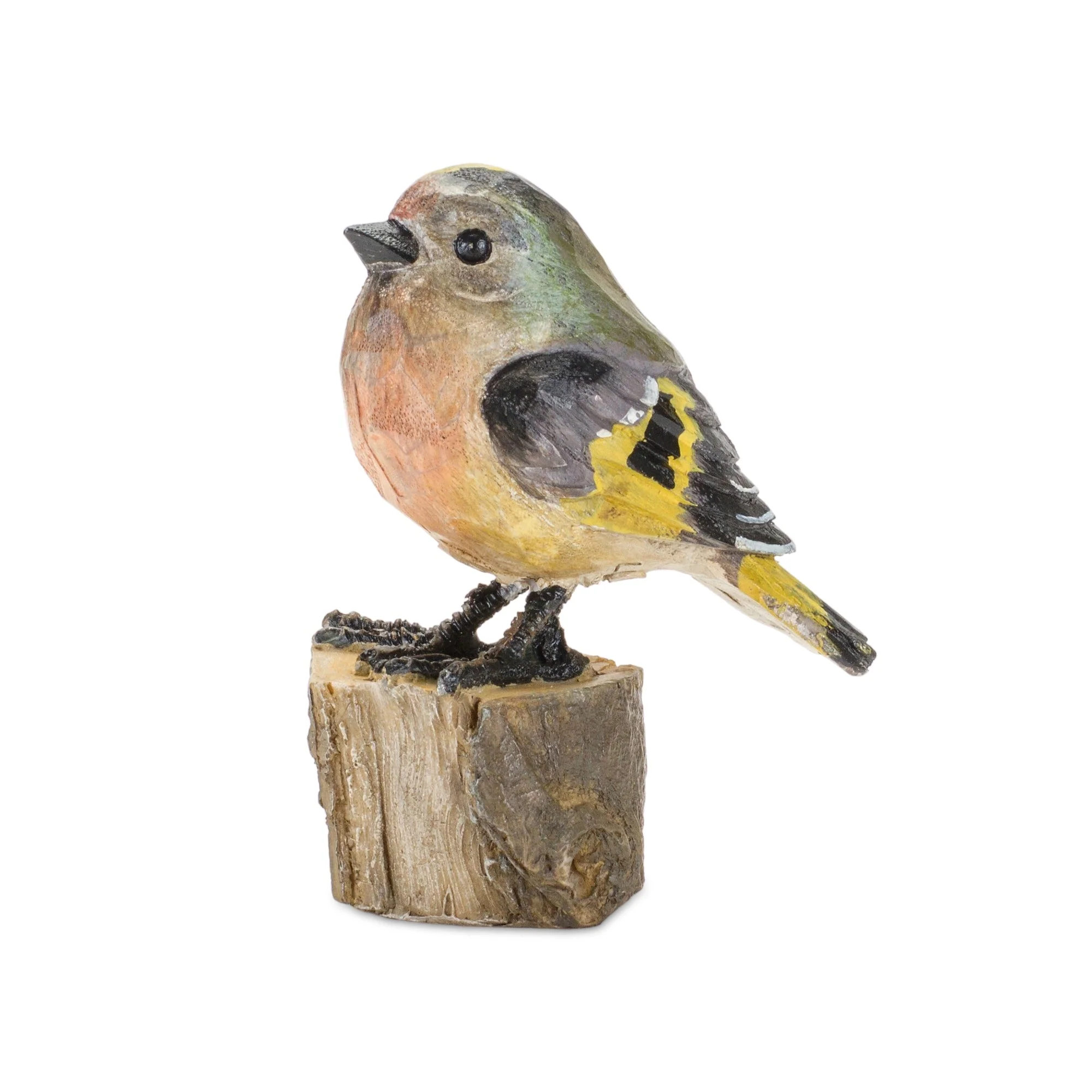 Rustic stone bird figurine perched on stump (set of 6) - Image 2