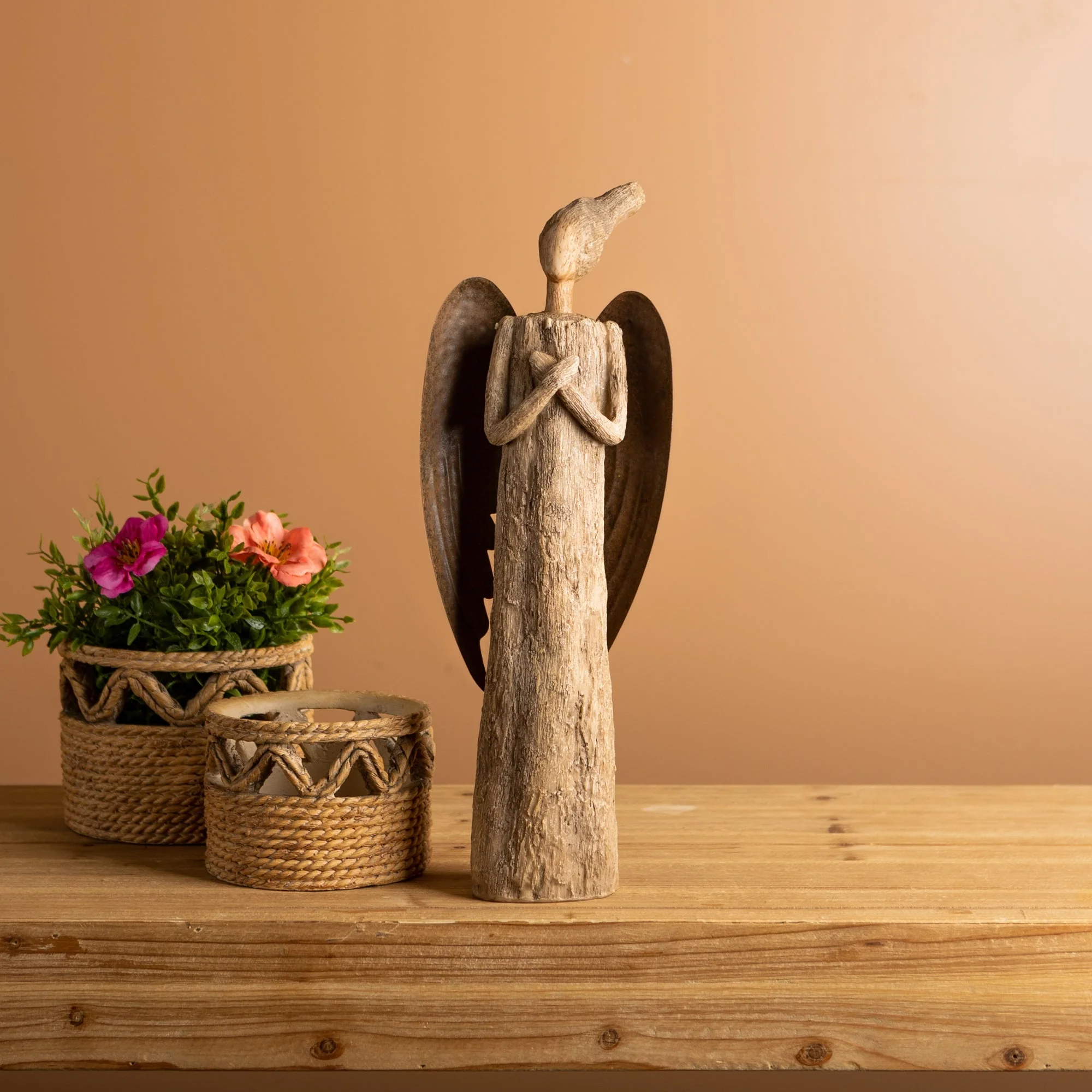 Rustic Tree Angel Statue 15"H - Image 2