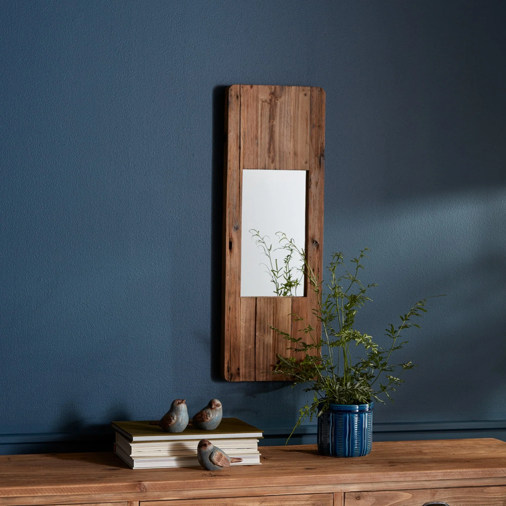 Rustic Wooden Wall Mirror 29"H - Image 2