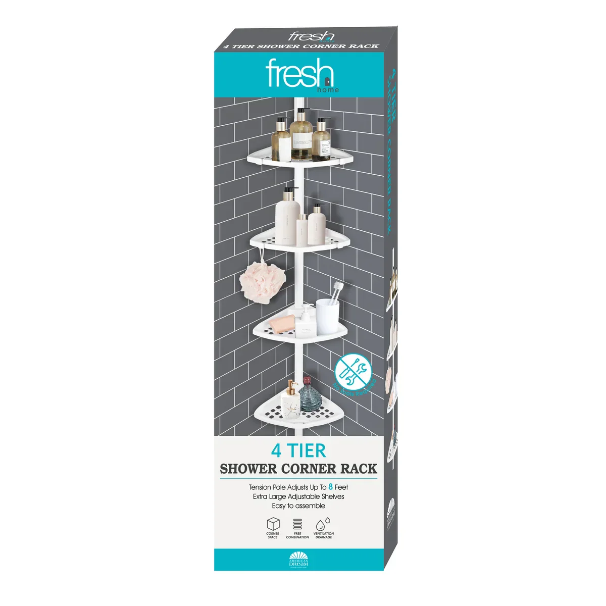 Rustproof Shower Caddy Corner for Bathtub Storage - Image 3