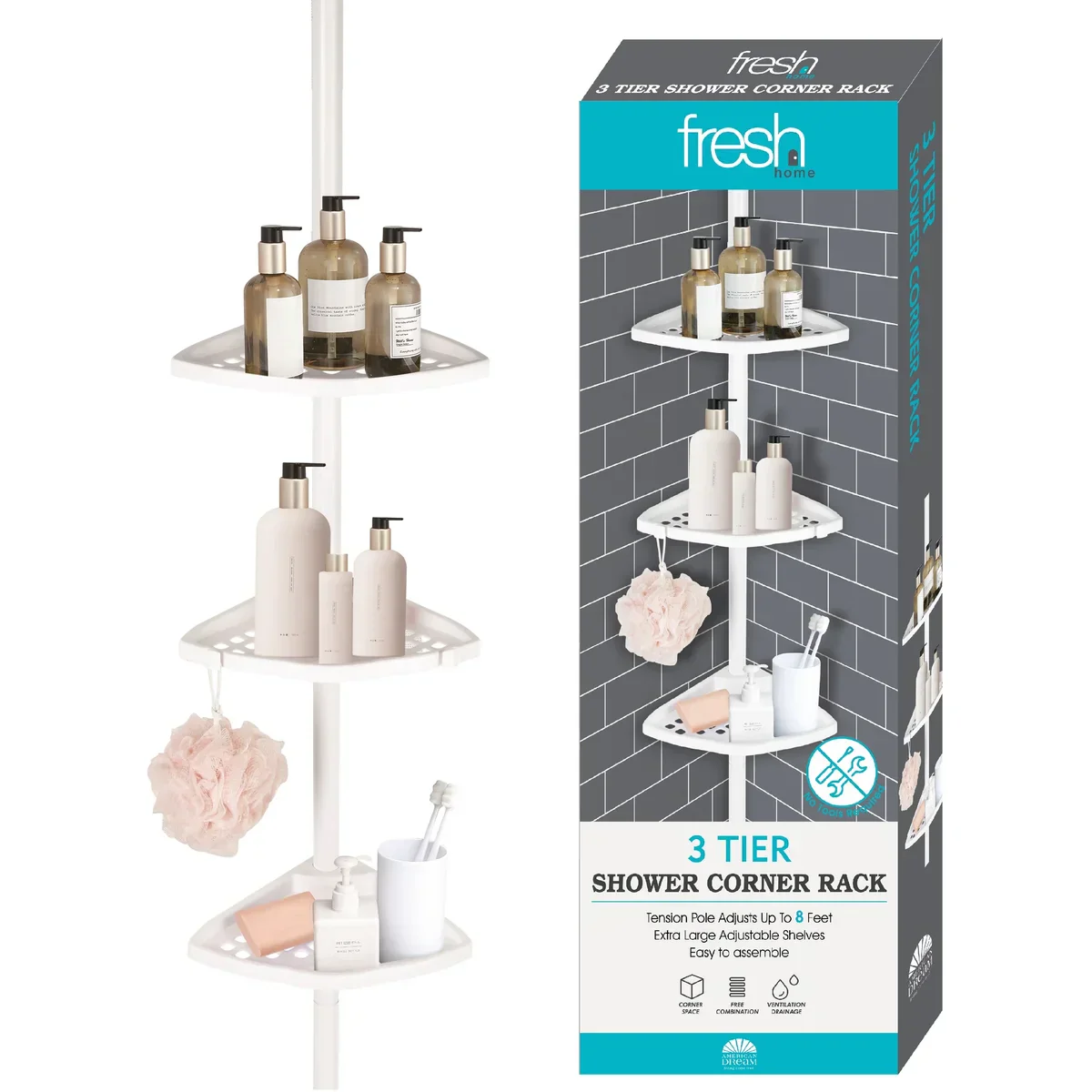 Rustproof Shower Caddy Corner for Bathtub Storage - Image 5