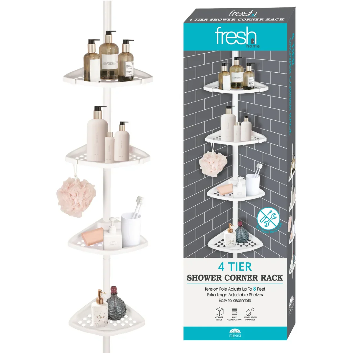 Rustproof Shower Caddy Corner for Bathtub Storage - Image 6