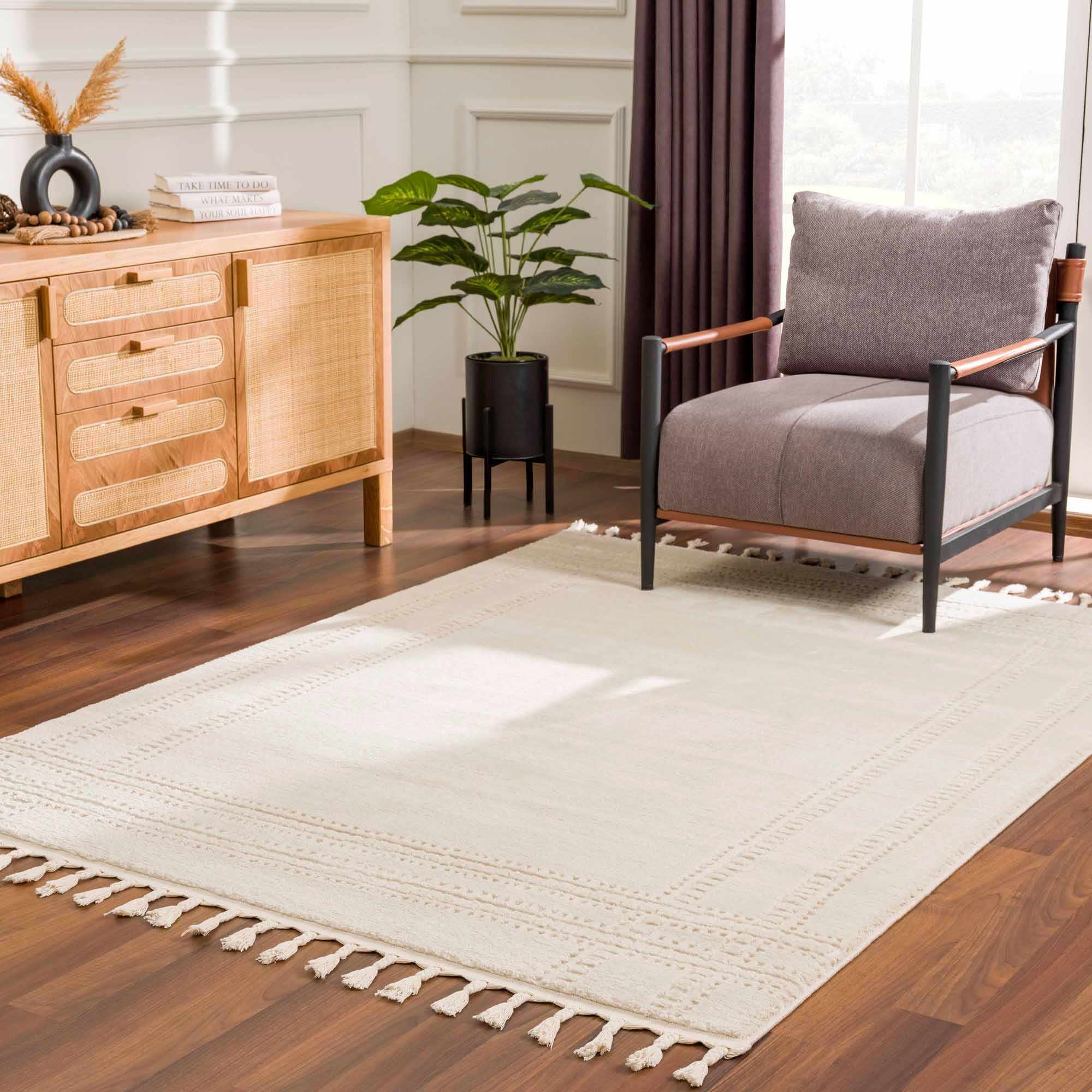 Ryuu Ivory Carved Area Rug - Image 15