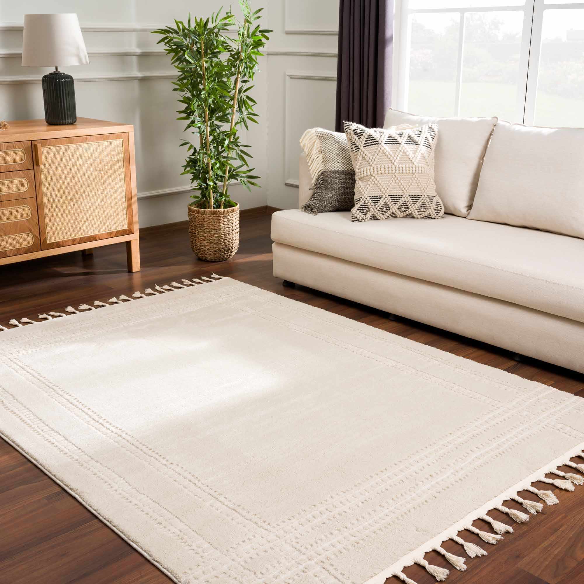 Ryuu Ivory Carved Area Rug - Image 2