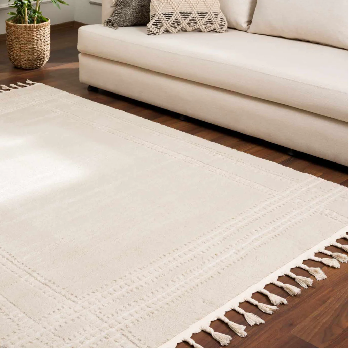 Ryuu Ivory Carved Area Rug - Image 4