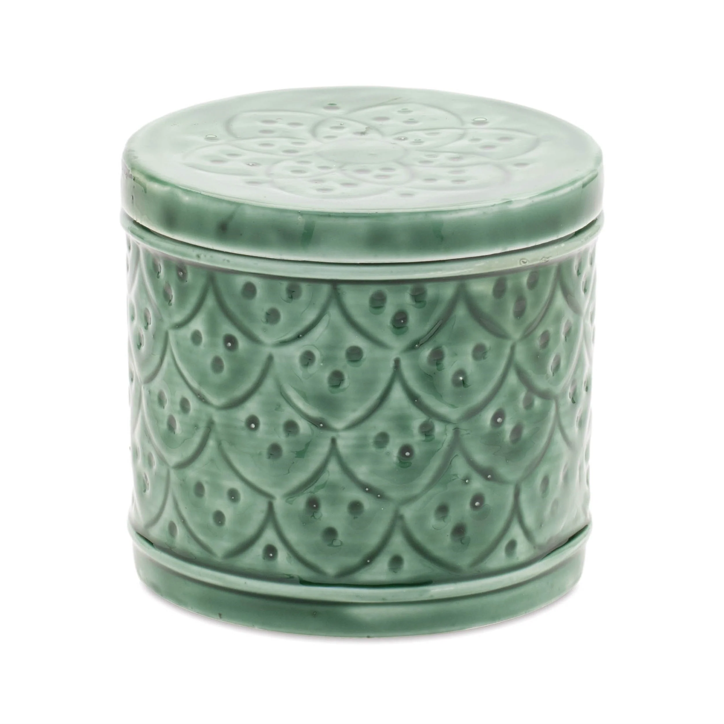 Sage green metal container with lid (set of 2) - Image 3