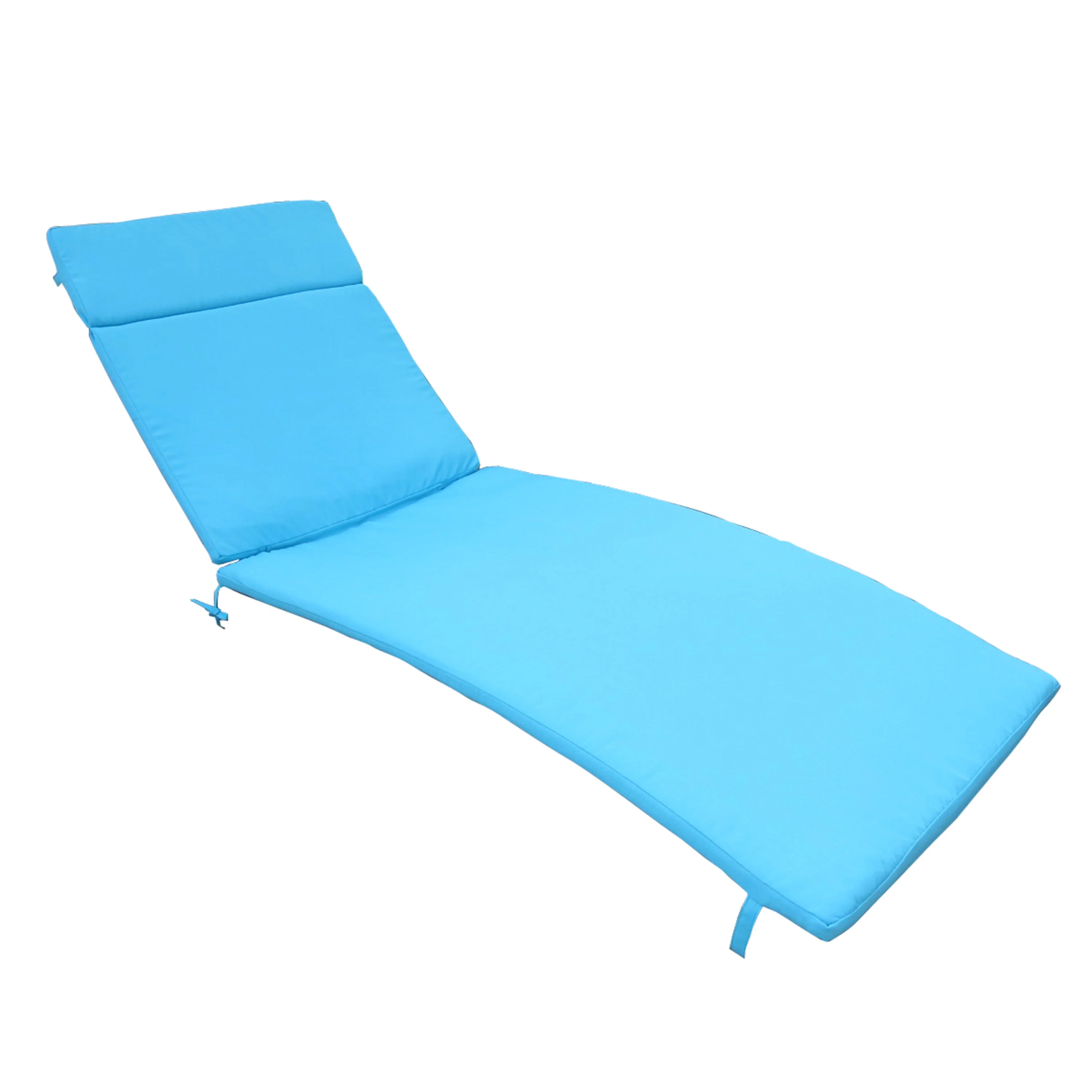Salem Outdoor Chaise Lounge Cushion 2PCS Blue Fabric - Image 4