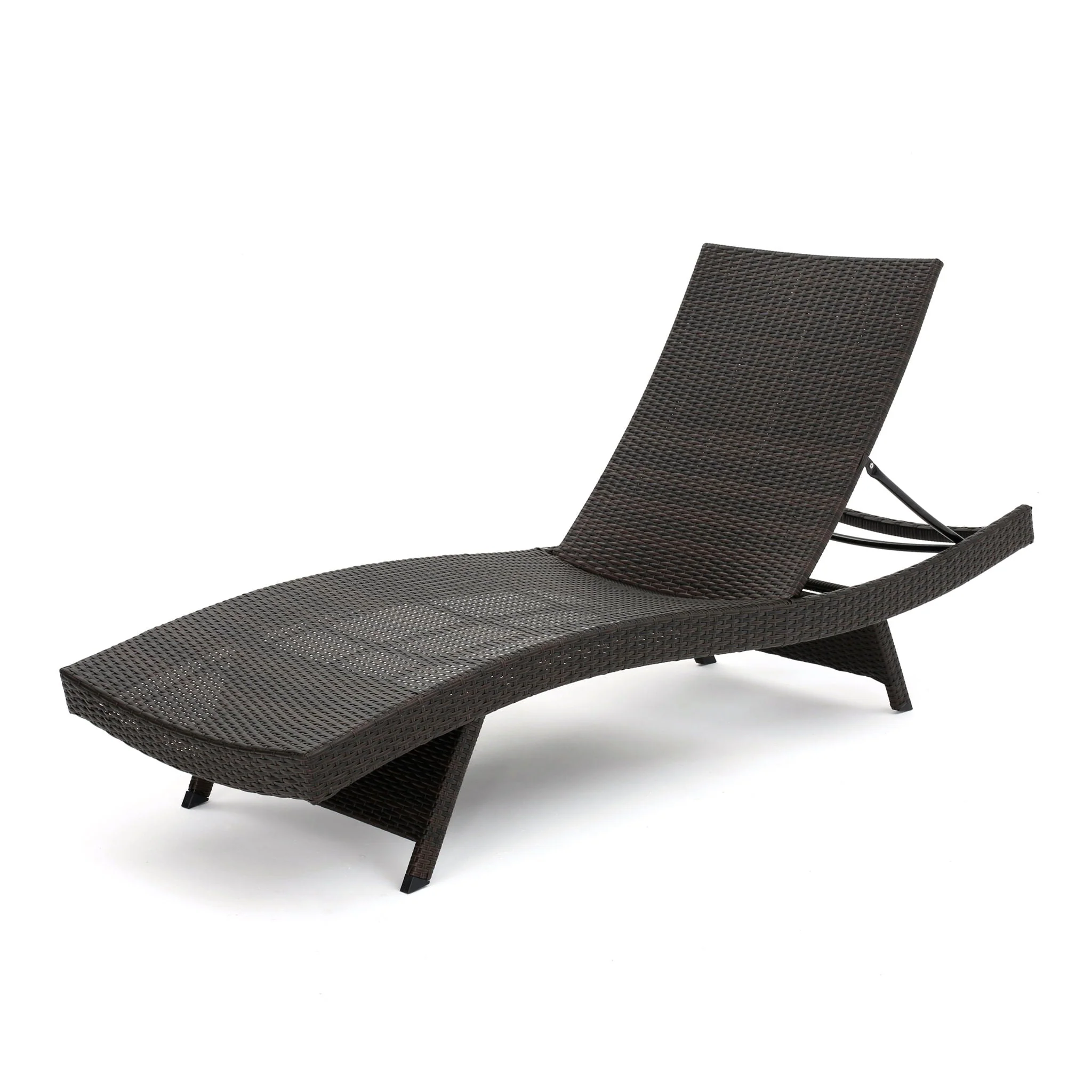 Salem - Wicker Chaise Lounge Adjustable Rattan Outdoor Chair Set - Brown Multi - Image 11