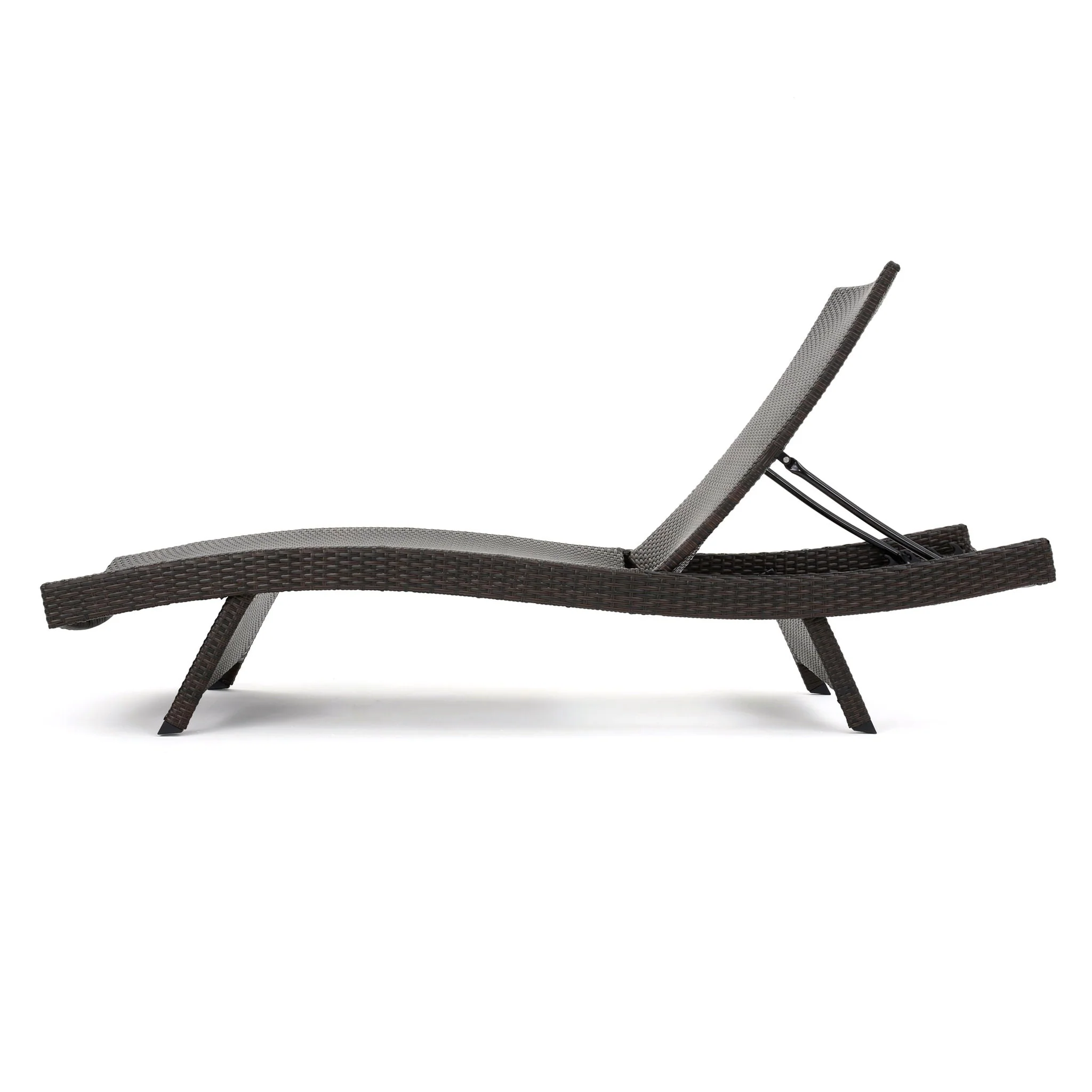 Salem - Wicker Chaise Lounge Adjustable Rattan Outdoor Chair Set - Brown Multi - Image 3