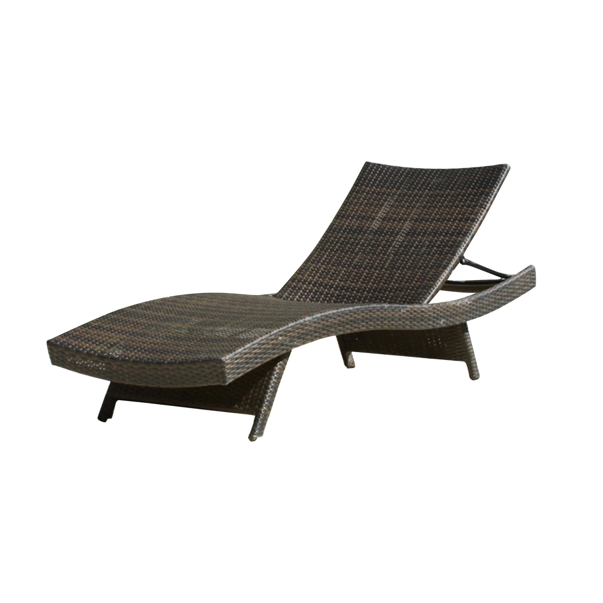 Salem - Wicker Chaise Lounge Adjustable Rattan Outdoor Chair Set - Brown Multi - Image 4