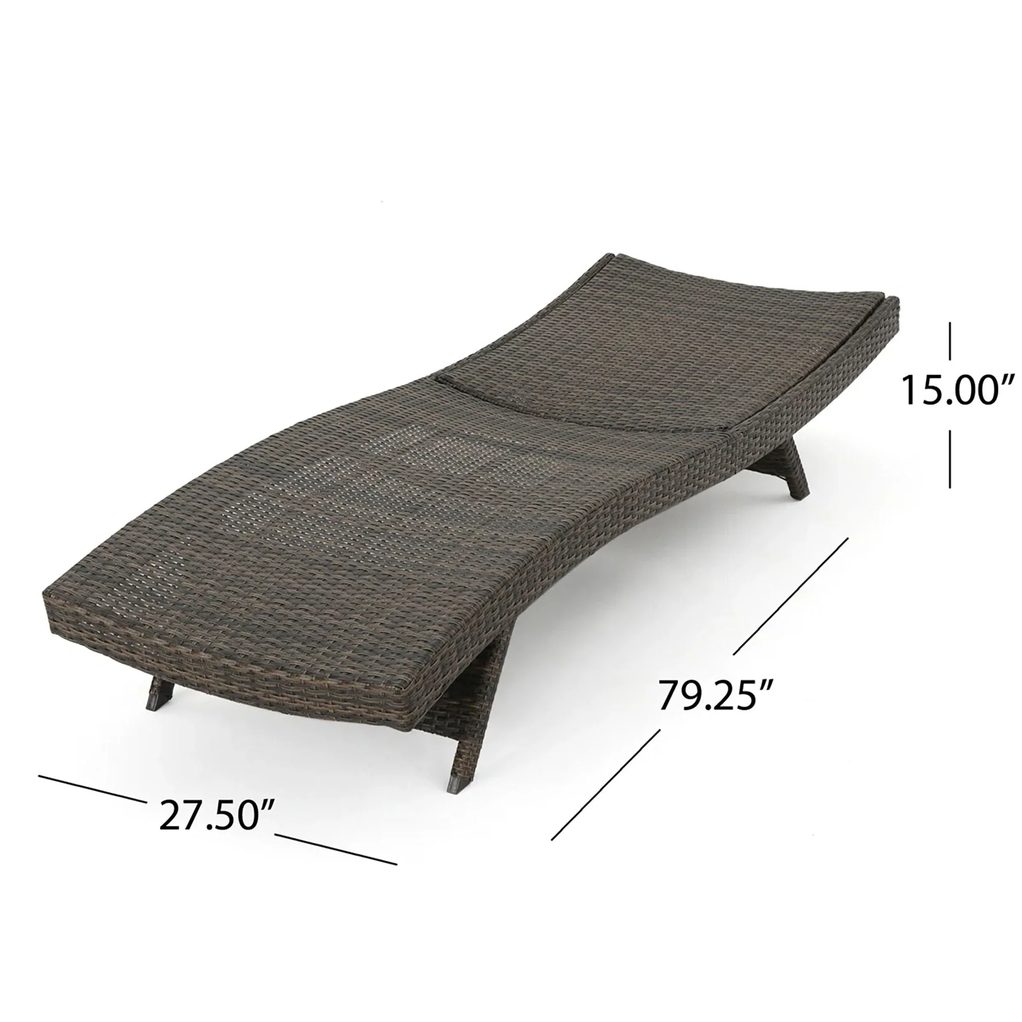 Salem - Wicker Chaise Lounge Adjustable Rattan Outdoor Chair Set - Brown Multi - Image 5