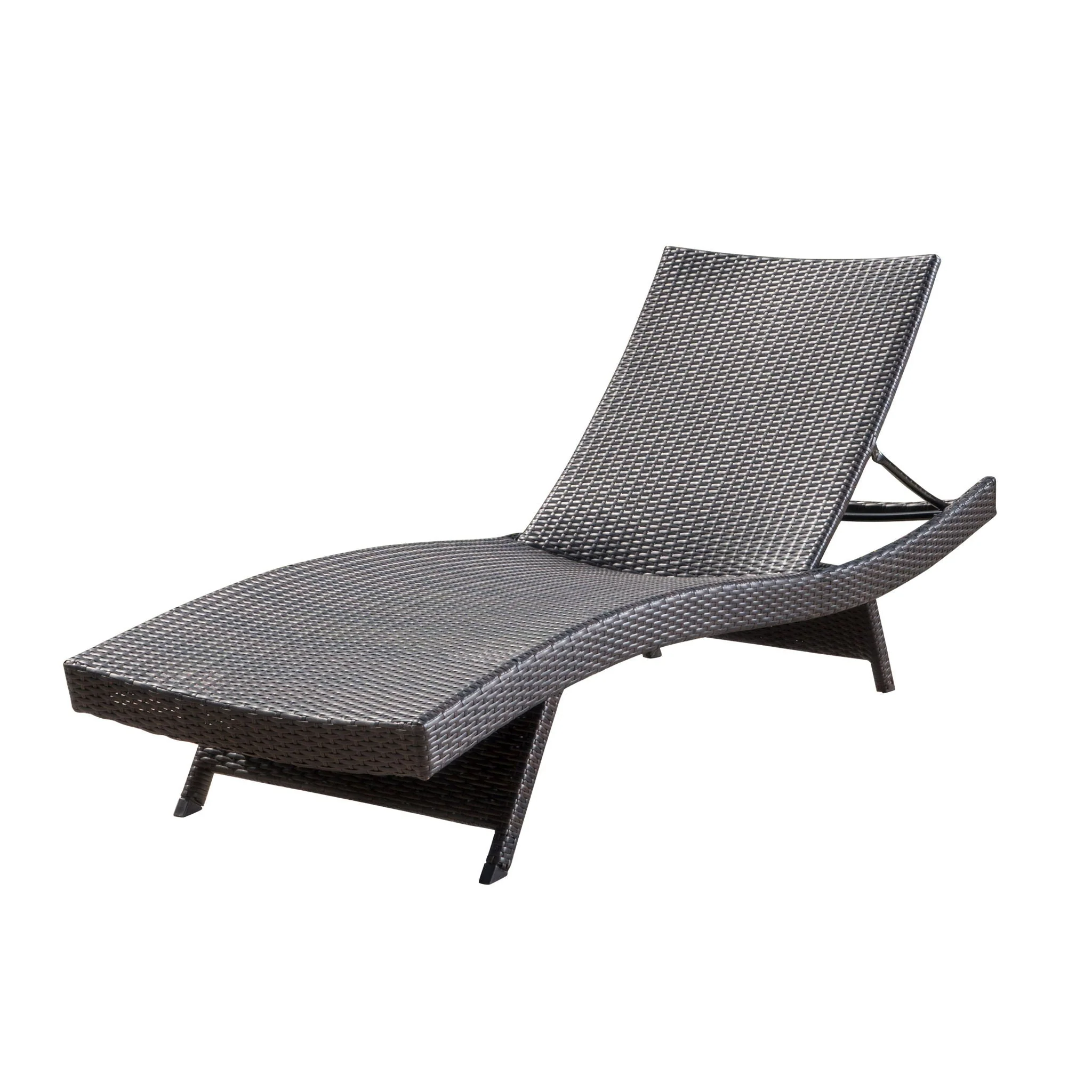 Salem - Wicker Chaise Lounge Adjustable Rattan Outdoor Chair Set - Brown Multi - Image 8