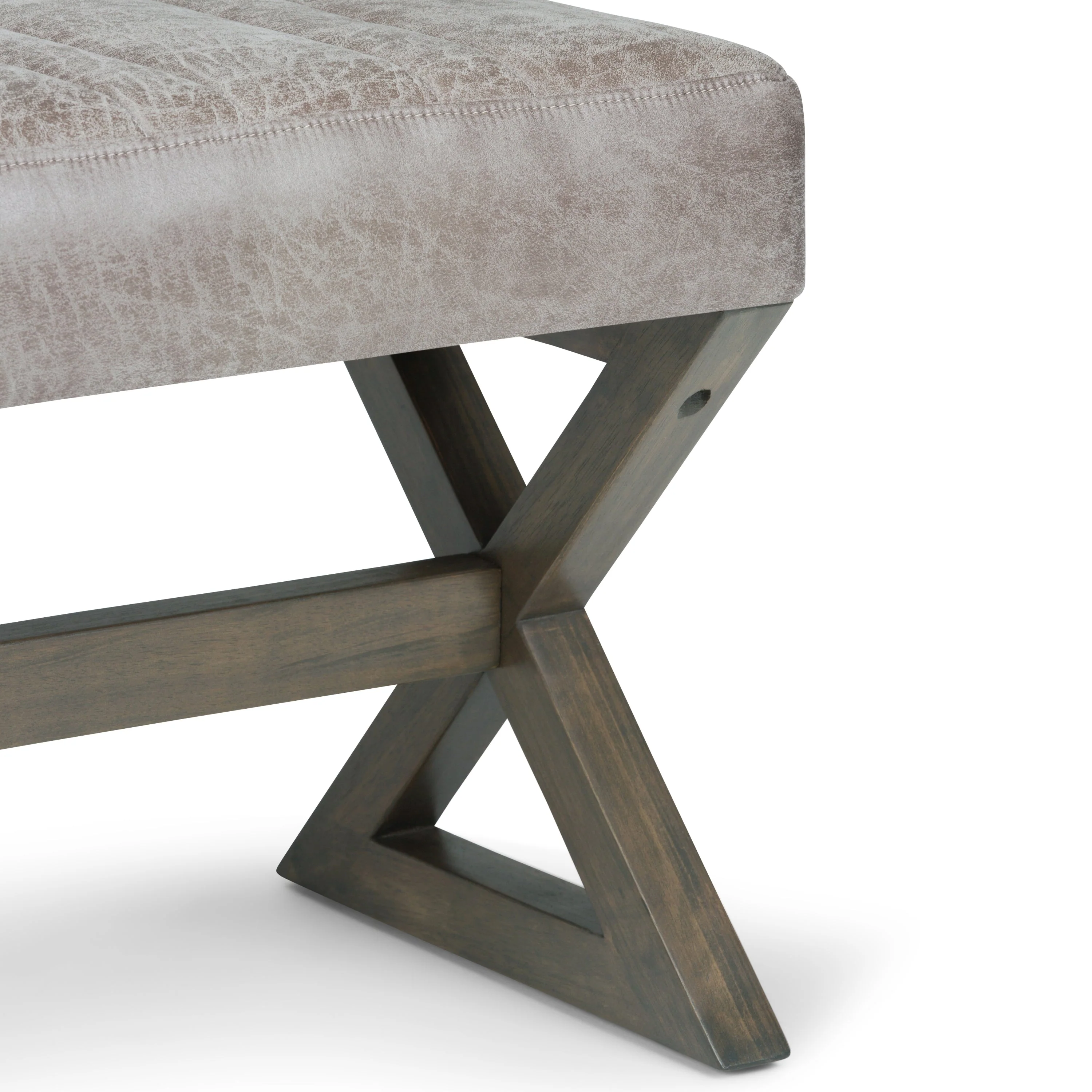 Salinger - Large Ottoman Bench - Distressed Grey Taupe - Image 2