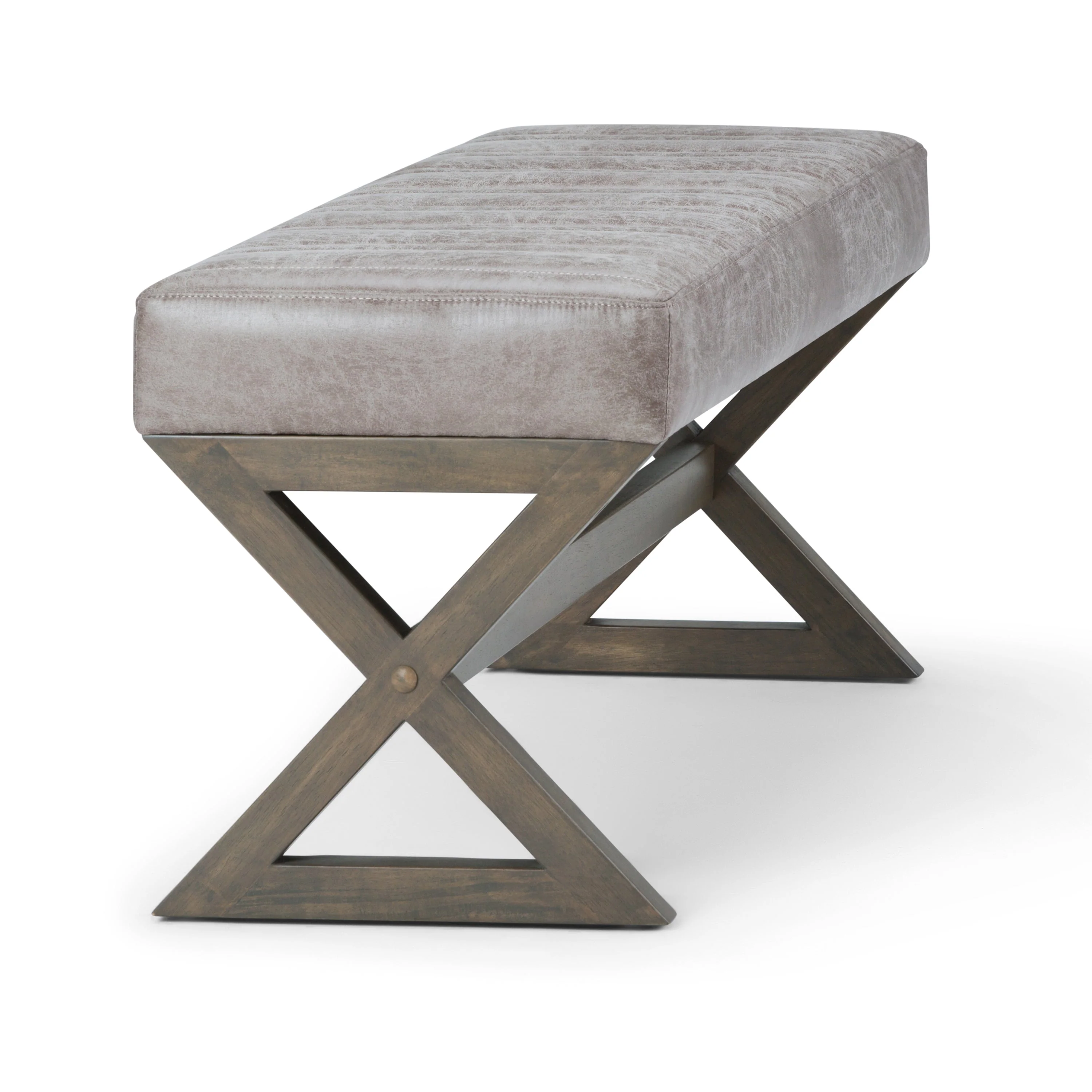 Salinger - Large Ottoman Bench - Distressed Grey Taupe - Image 5