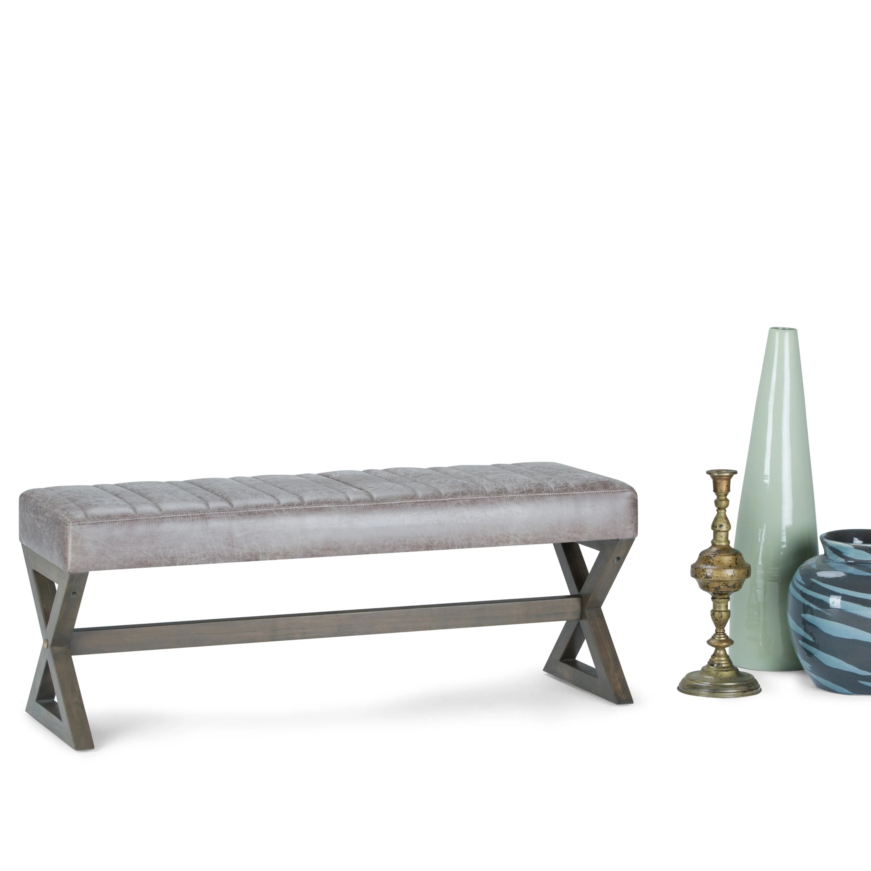 Salinger - Large Ottoman Bench - Distressed Grey Taupe - Image 9