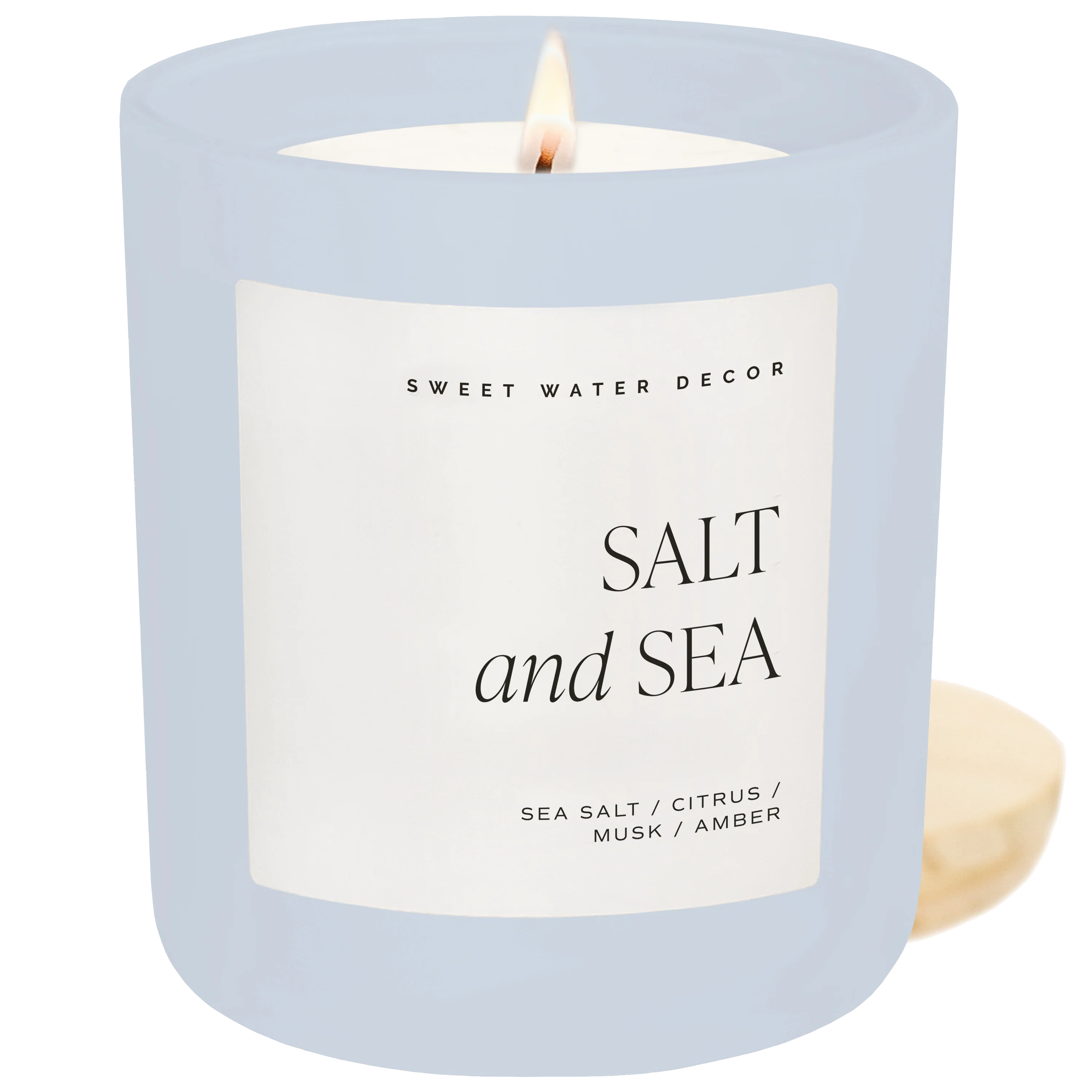 Salt and Sea Soy Candle - Blue Matte Jar - 15 oz
