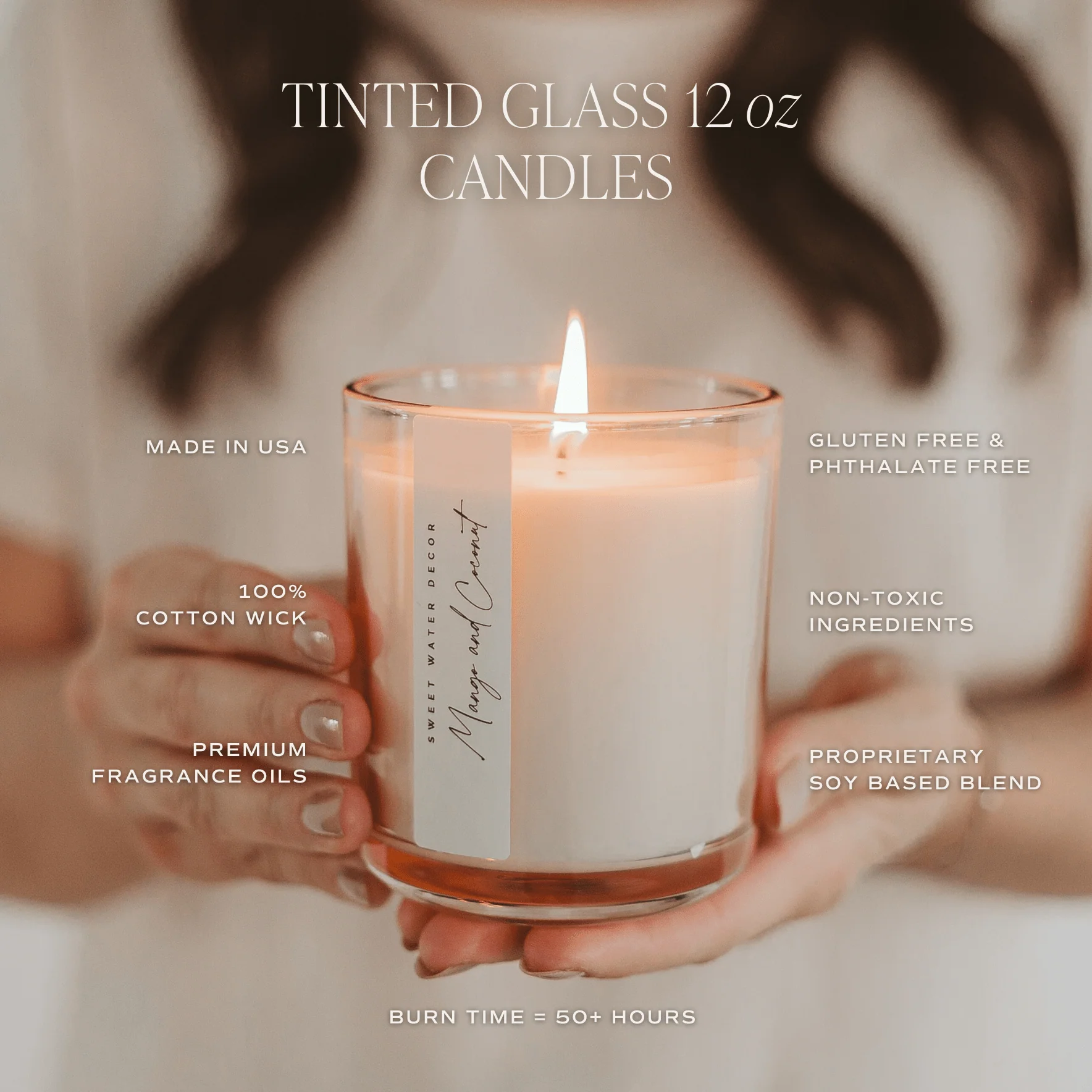 Salt and Sea Soy Candle - Tinted Glass Jar - 12 oz - Image 4
